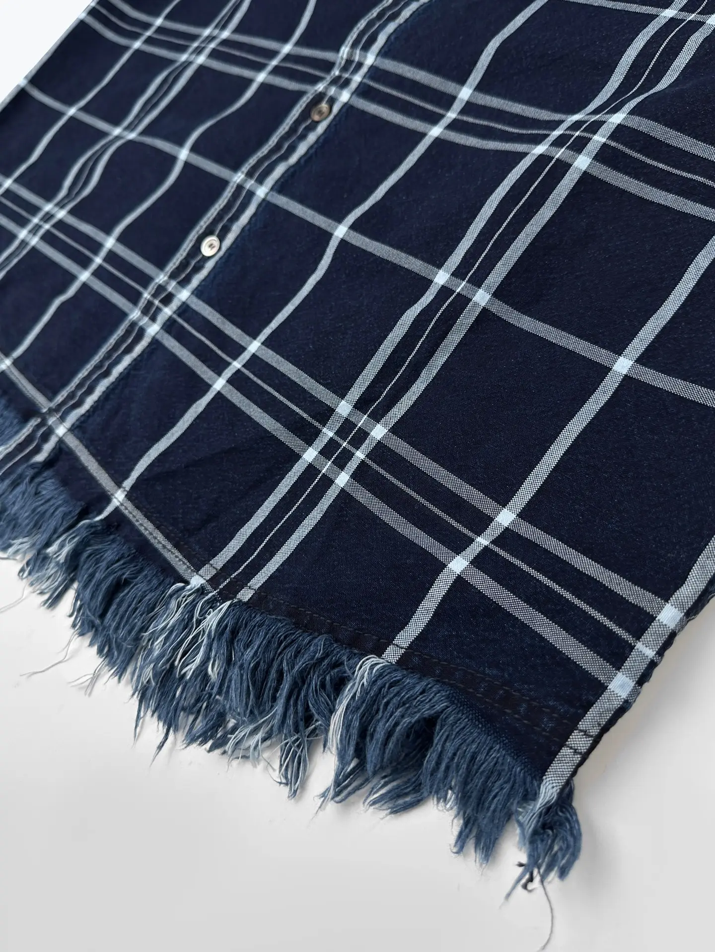 Fringed Checked Denim Overshirt D32023216 — view 8
