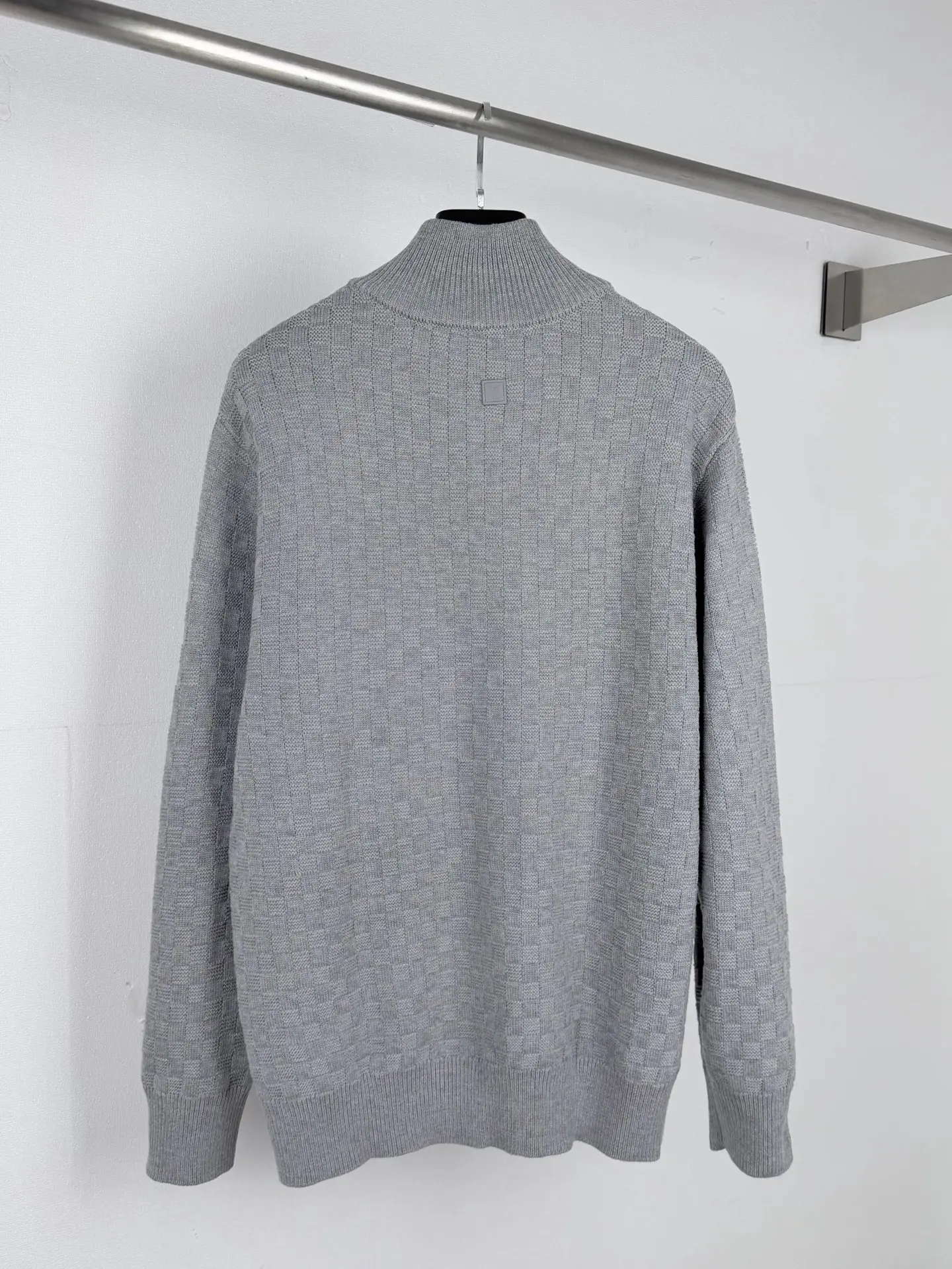Damier Half-Zip Embroidered Knit Sweater D32021319 — view 3