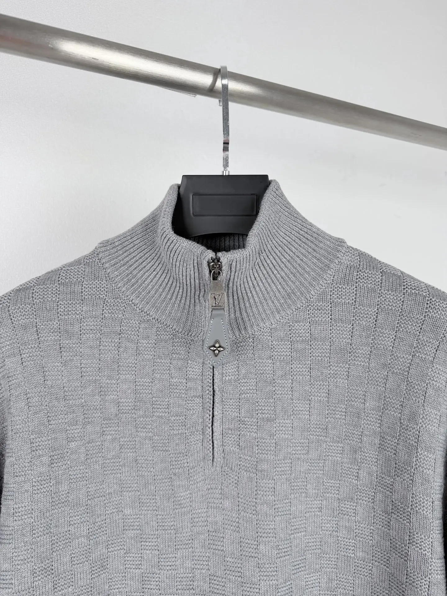 Damier Half-Zip Embroidered Knit Sweater D32021319 — view 5