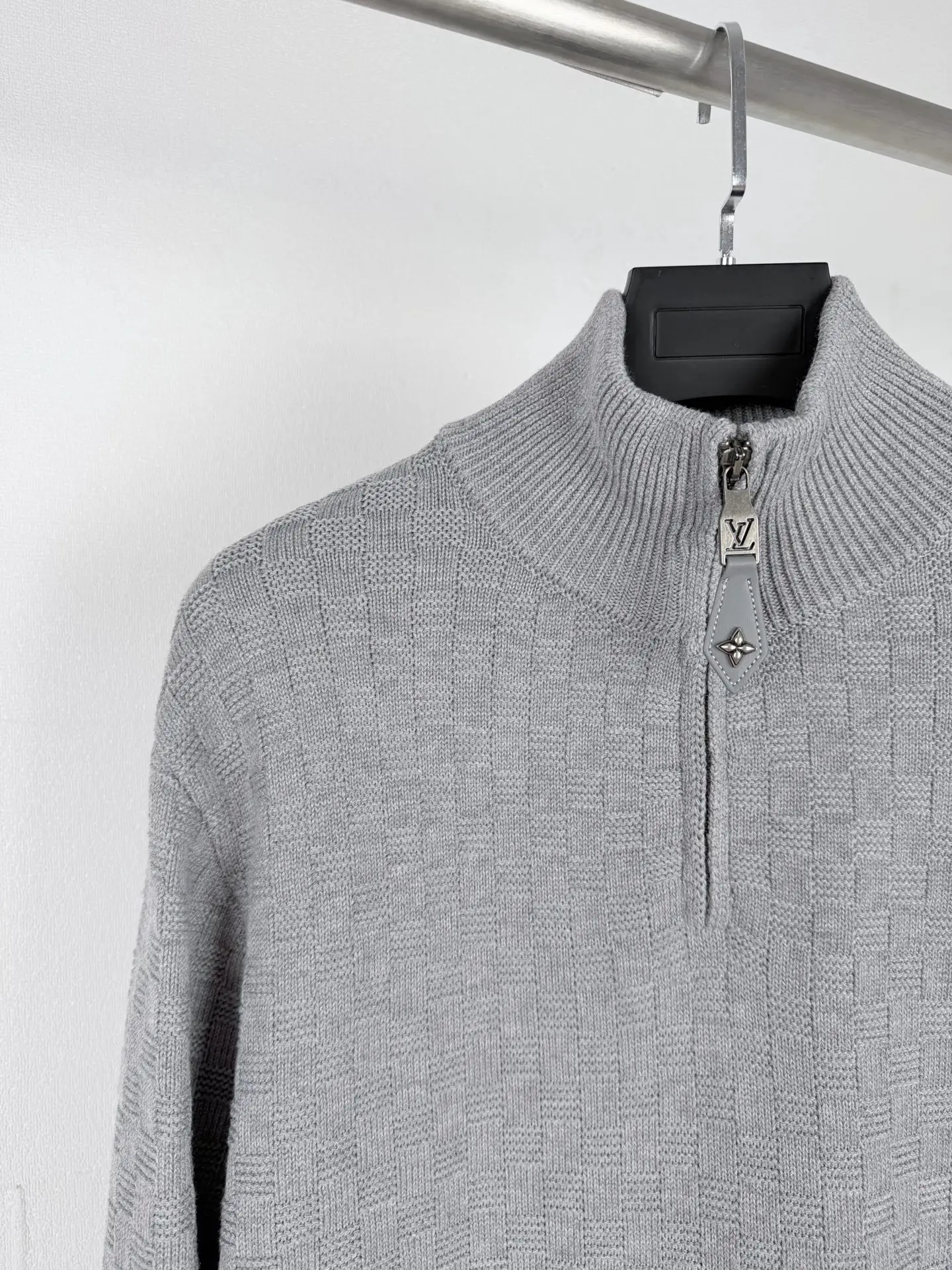Damier Half-Zip Embroidered Knit Sweater D32021319 — view 6