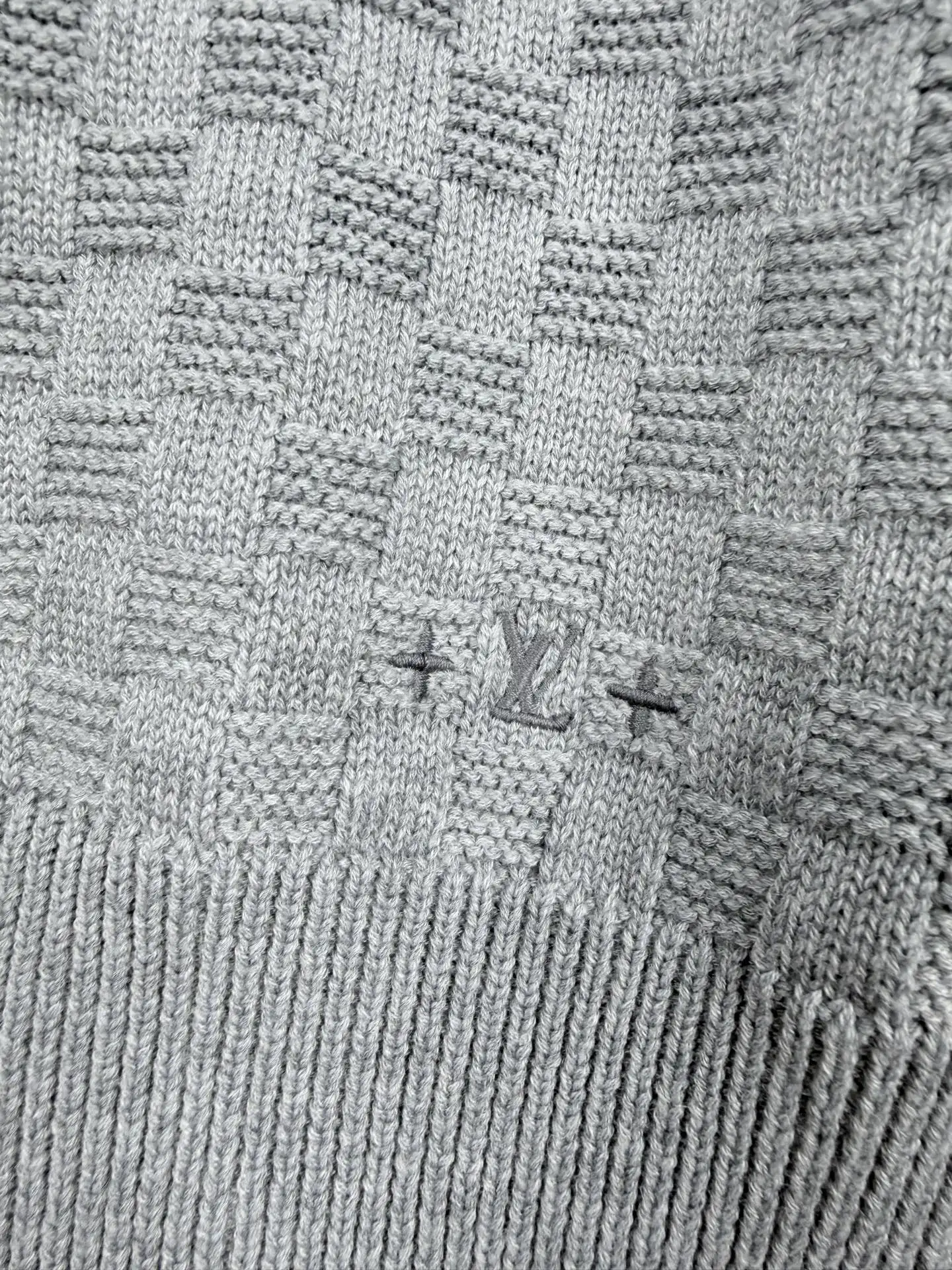 Damier Half-Zip Embroidered Knit Sweater D32021319 — view 9
