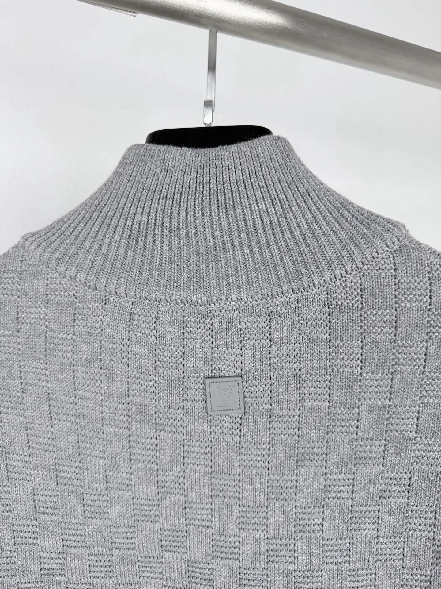 Damier Half-Zip Embroidered Knit Sweater D32021319 — view 12