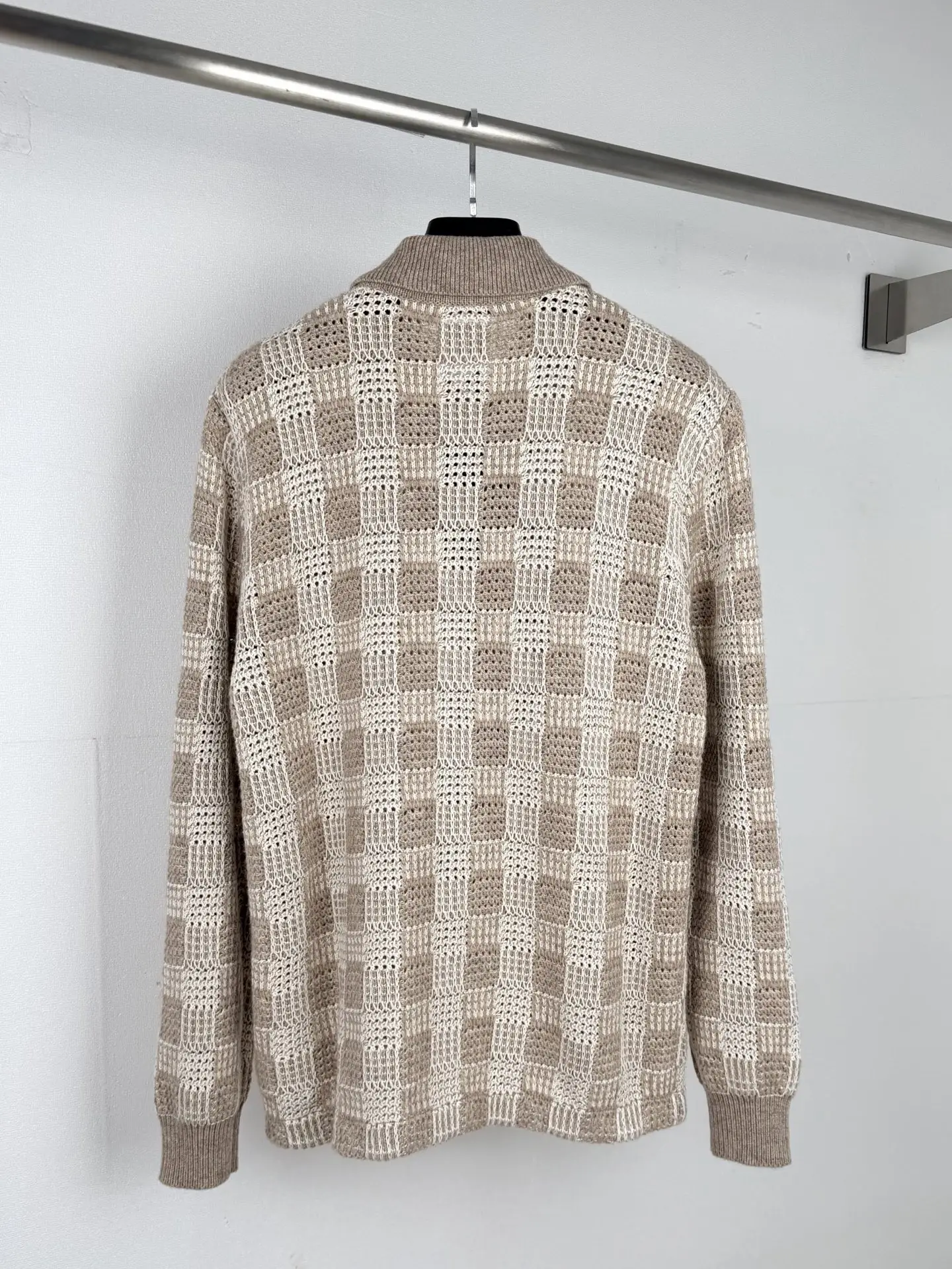 Damier Tweed Jacquard Knit Cardigan D32021316 — view 3