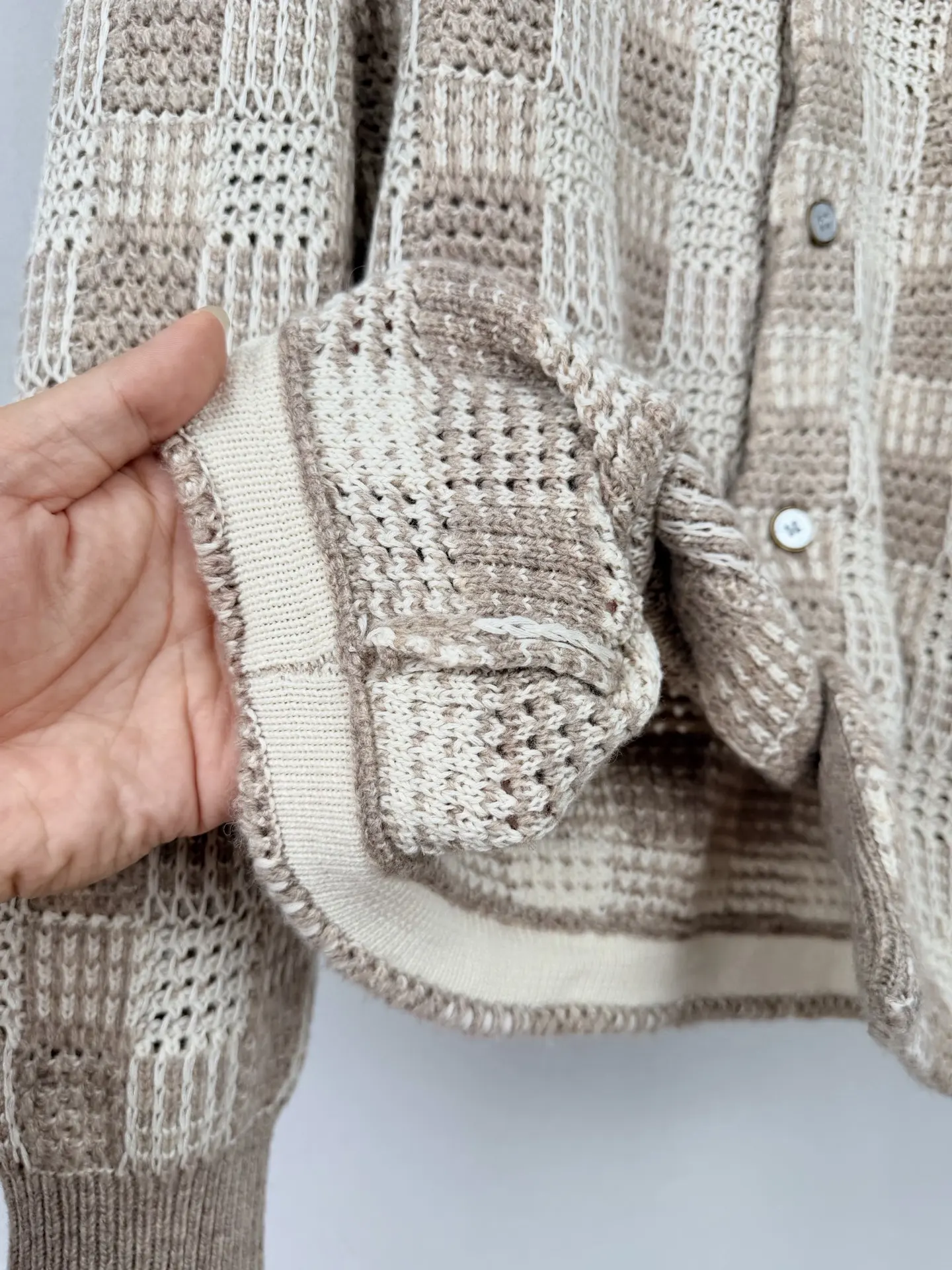 Damier Tweed Jacquard Knit Cardigan D32021316 — view 10
