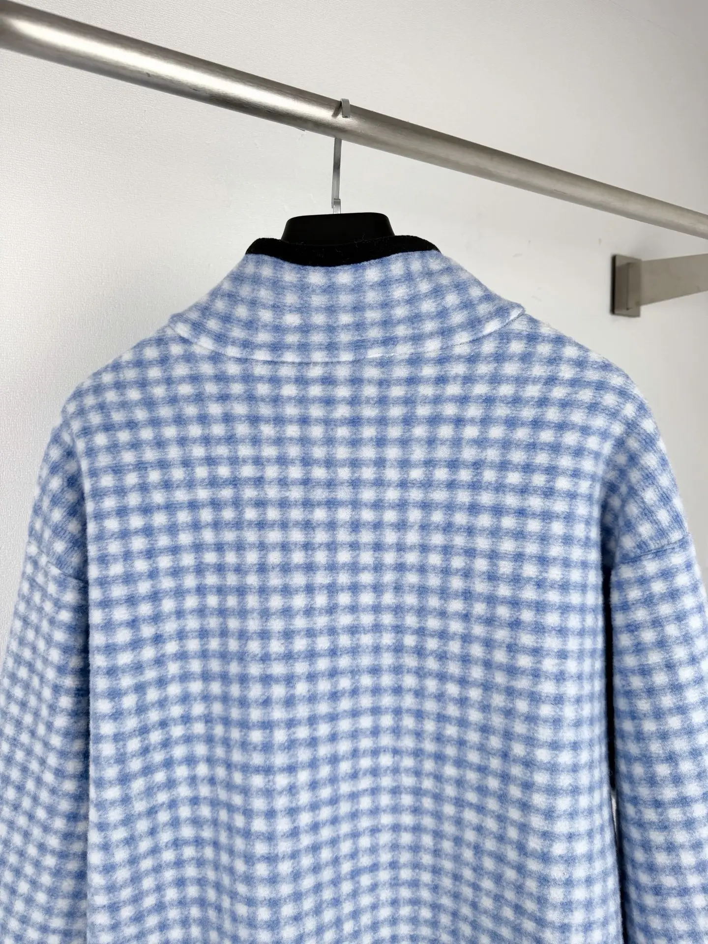Gingham Embroidered Fleece Zip-Up Jacket D32021313 — view 4