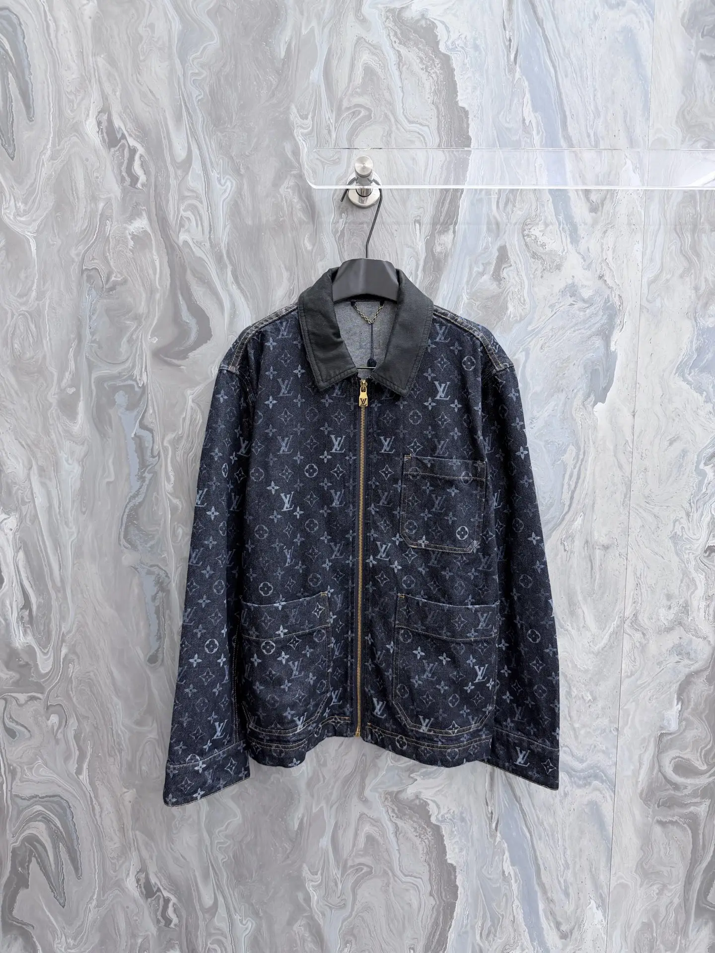 Monogram Zip-Up Denim Jacket D32023328