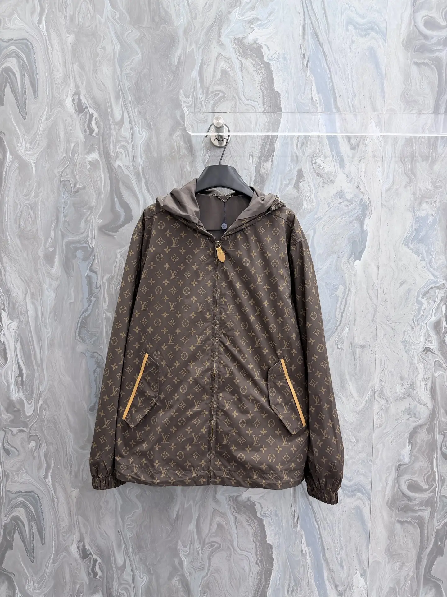 Monogram Print Hooded Windbreaker Jacket D32023327