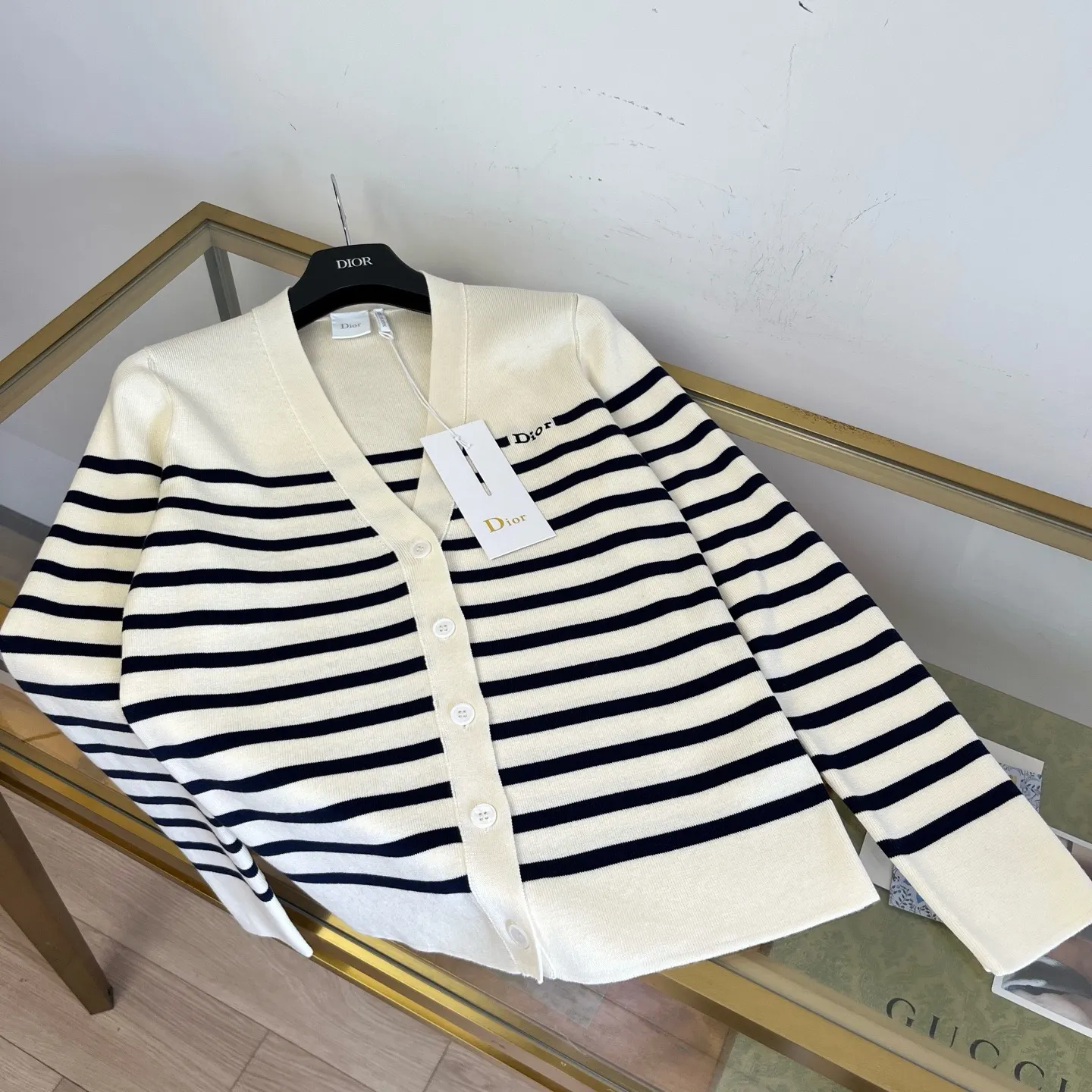 Dioriviera Marinière Striped Knit Cardigan D32024044