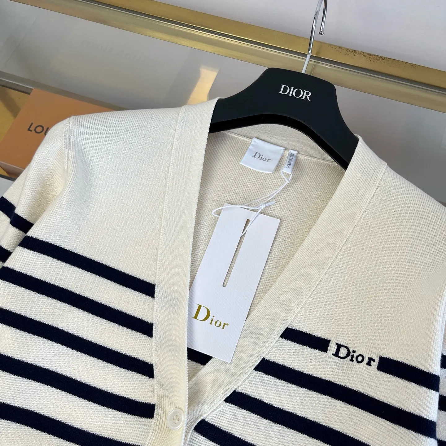 Dioriviera Marinière Striped Knit Cardigan D32024044 — view 4