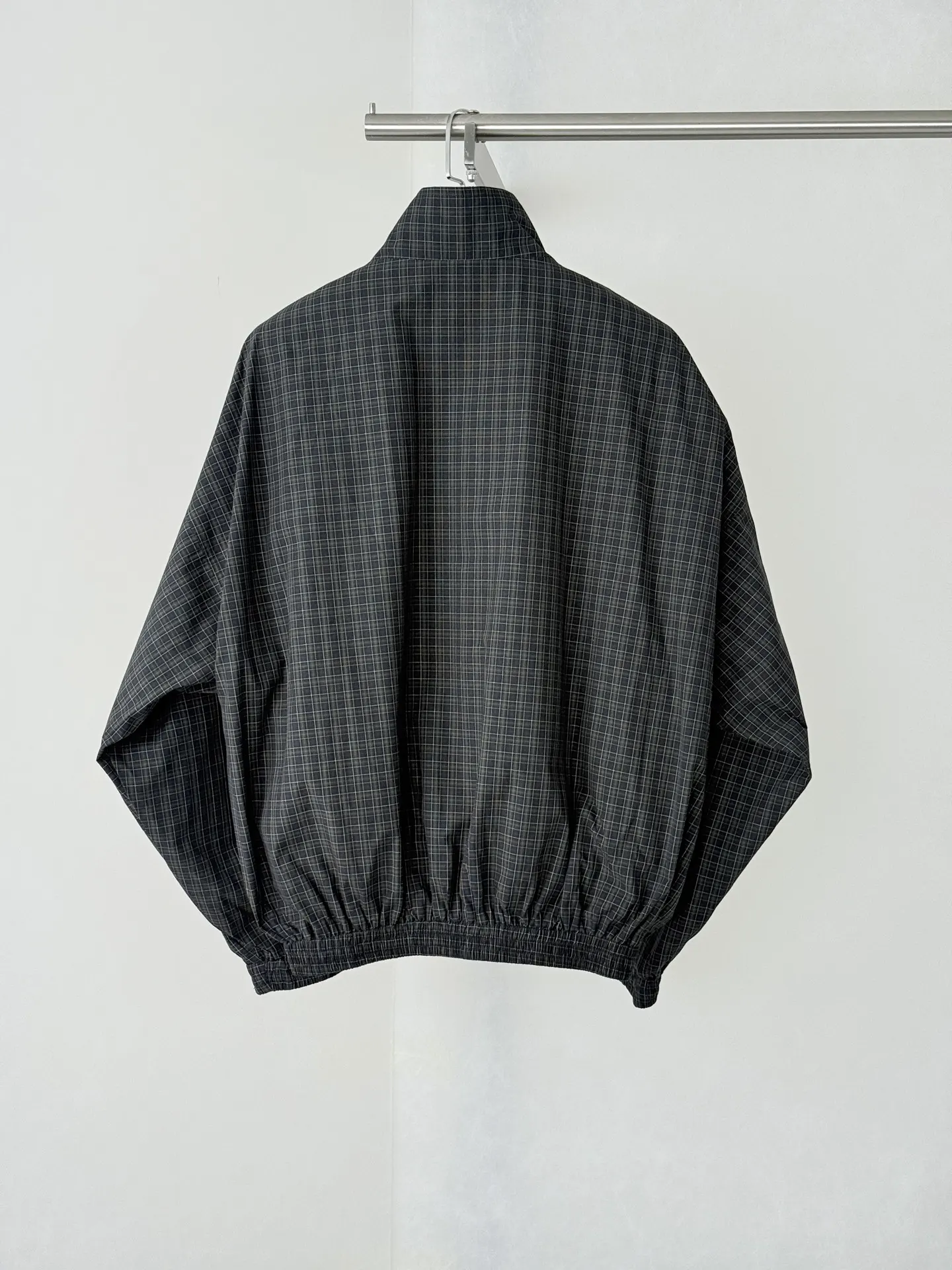 Checked Funnel-Neck Zip-Up Jacket D32523904 — view 2