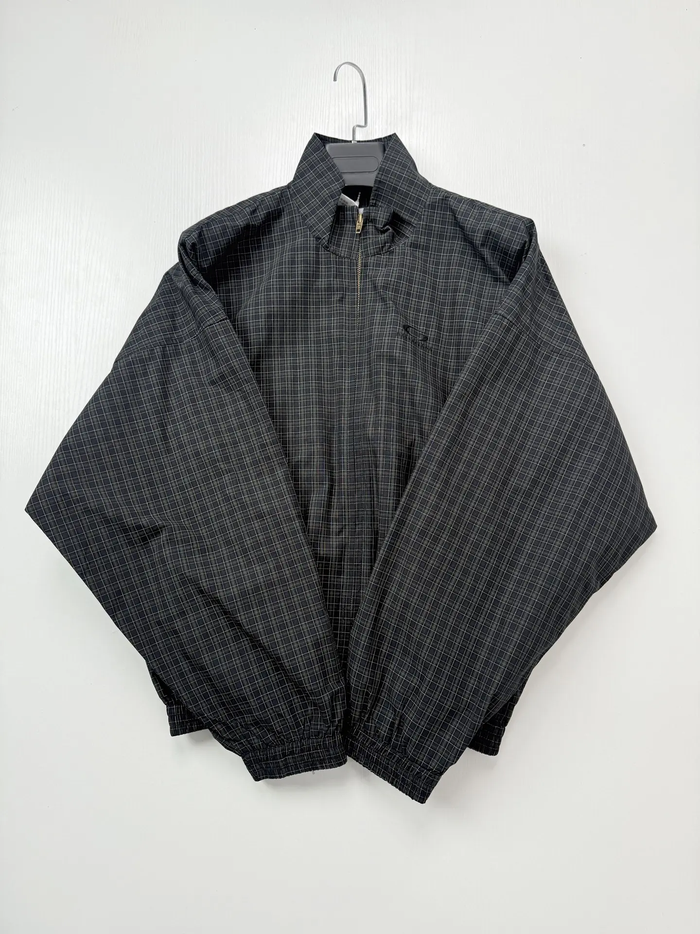 Checked Funnel-Neck Zip-Up Jacket D32523904 — view 3