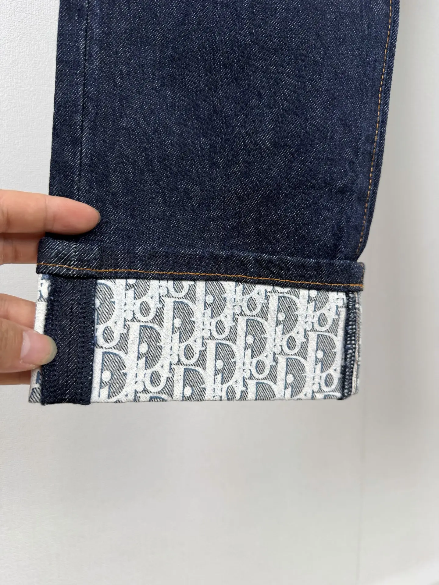 Oblique Monogram Cuff Straight-Leg Jeans D33021389 — view 7