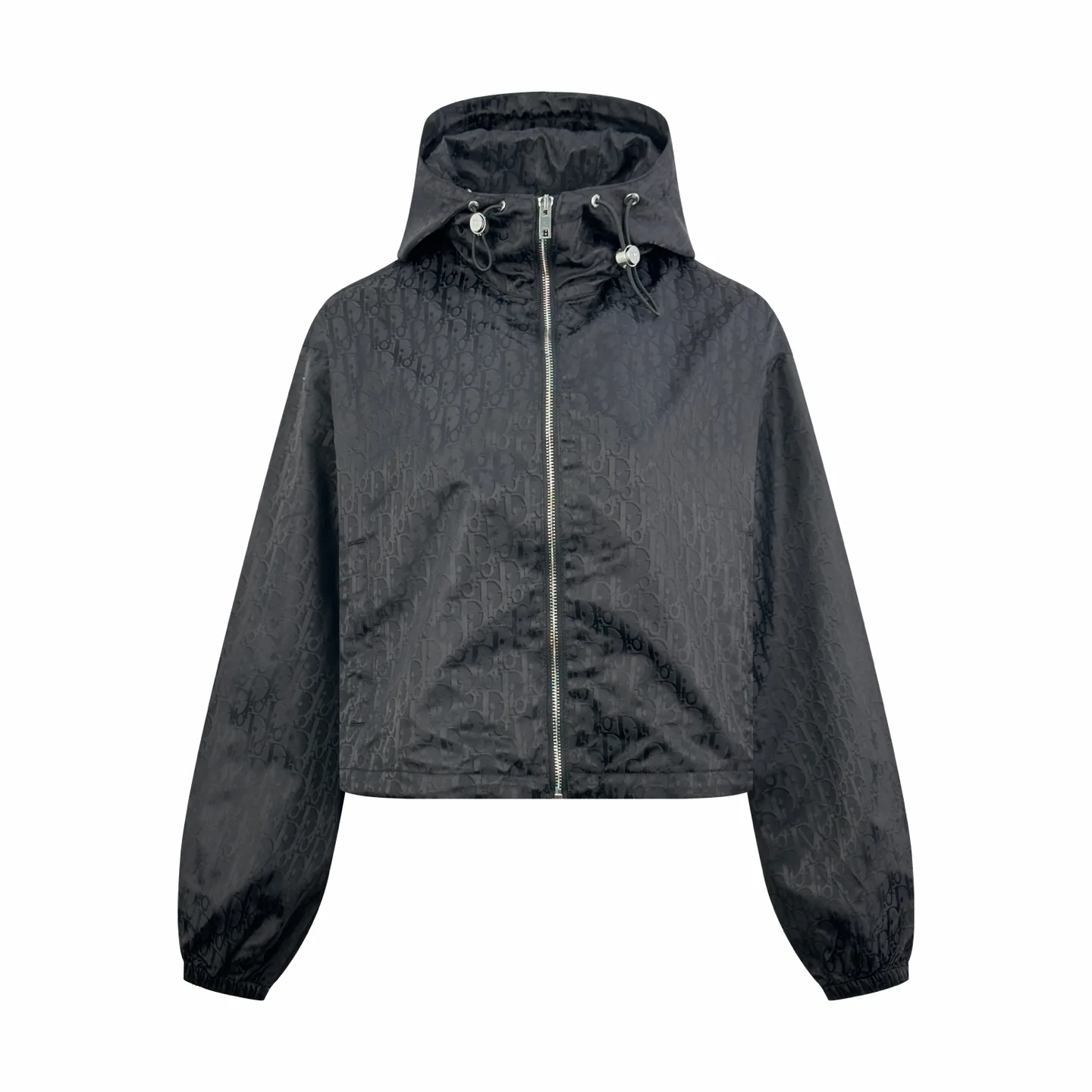 Oblique Jacquard Taffeta Cropped Hooded Jacket D33024777