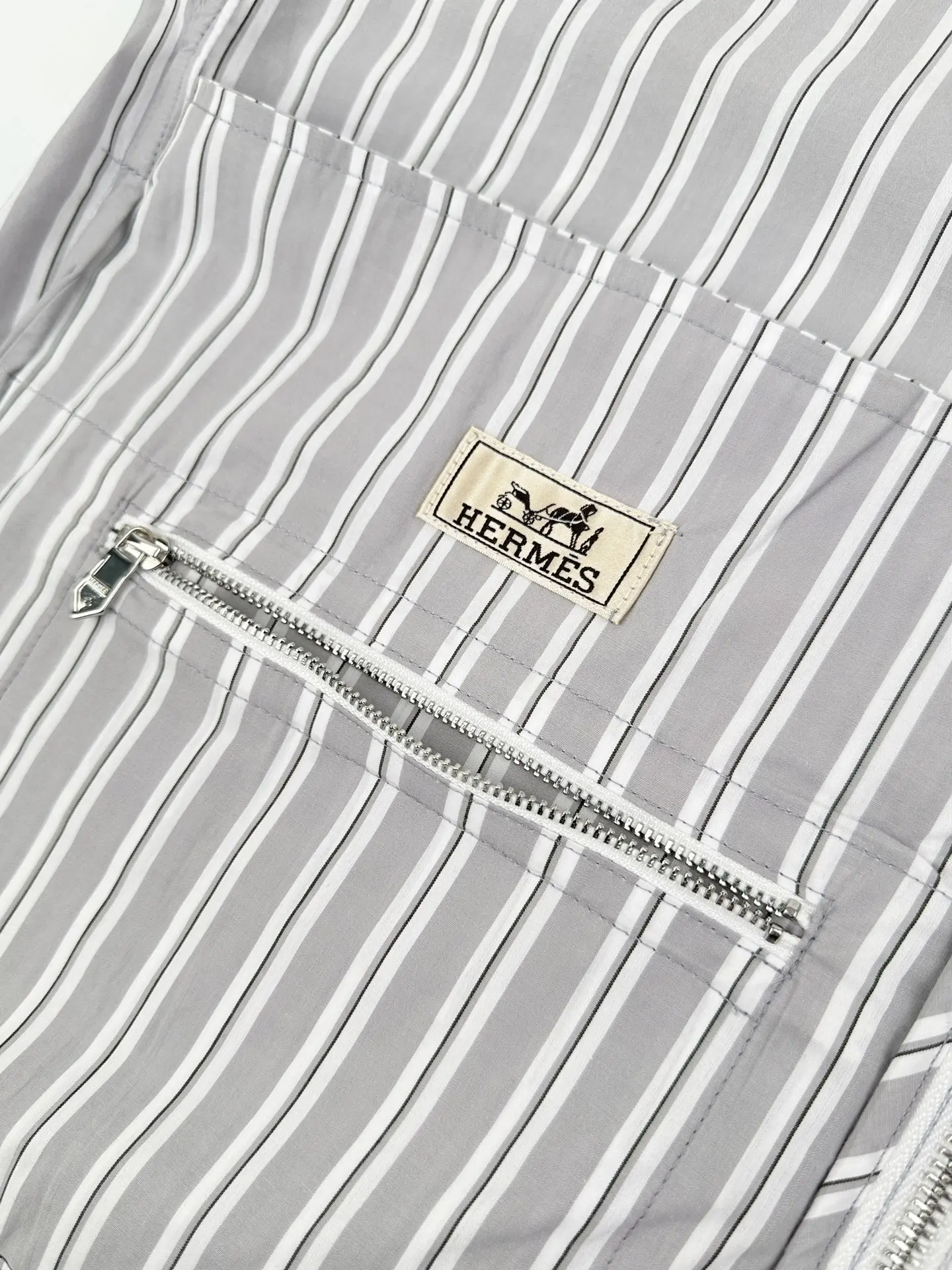 Striped Cotton Harrington Jacket with Equestrian Print D33023217 — view 11