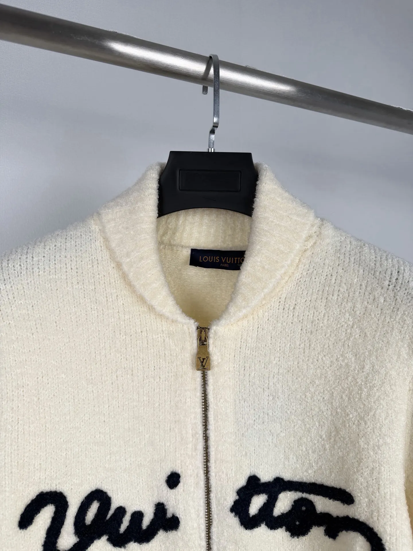 Script Logo Chenille Embroidery Zip-Up Cardigan D33521333 — view 5