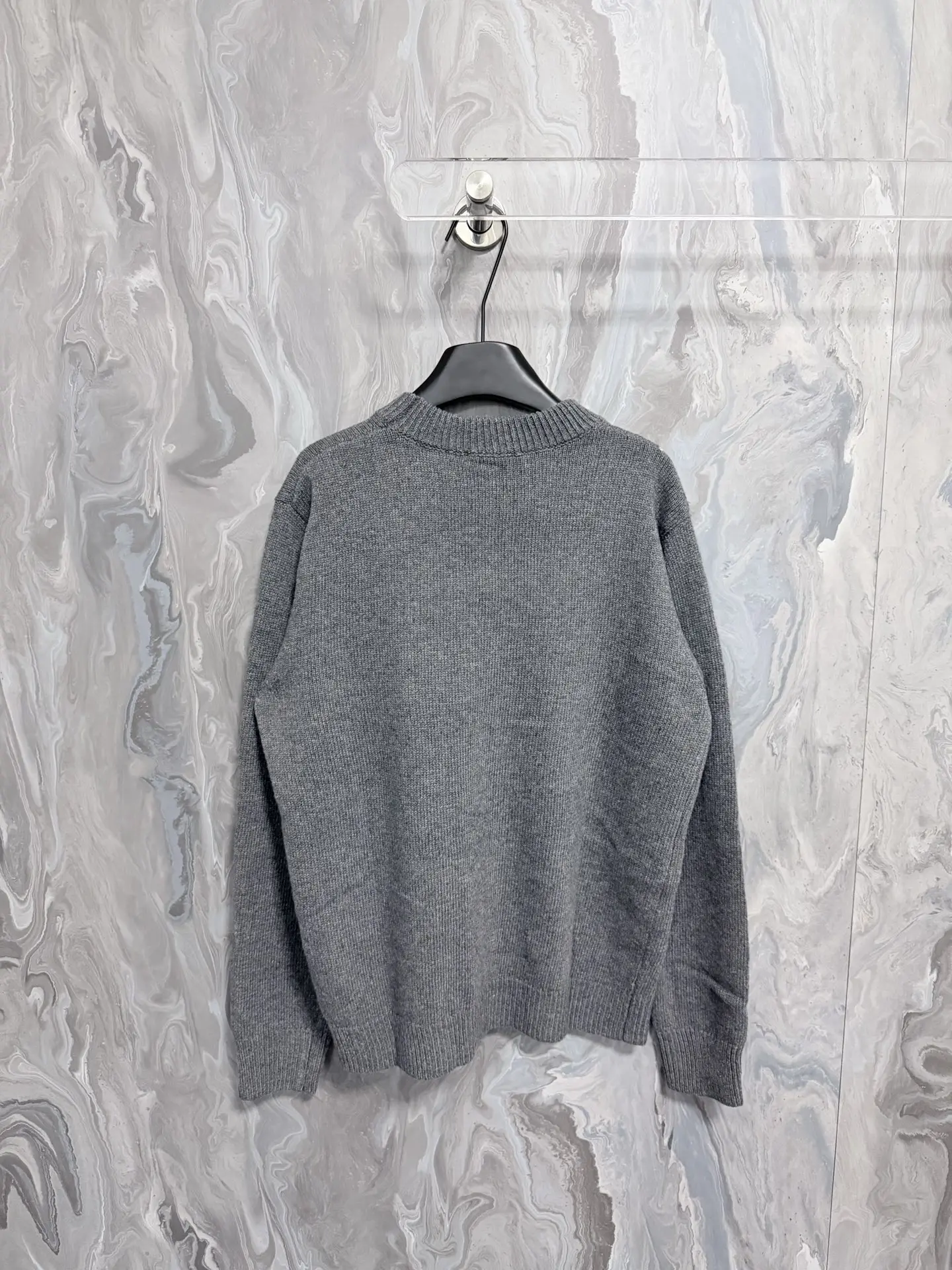 Interlocking G and Stirrup Embroidered Wool Sweater D33523338 — view 2