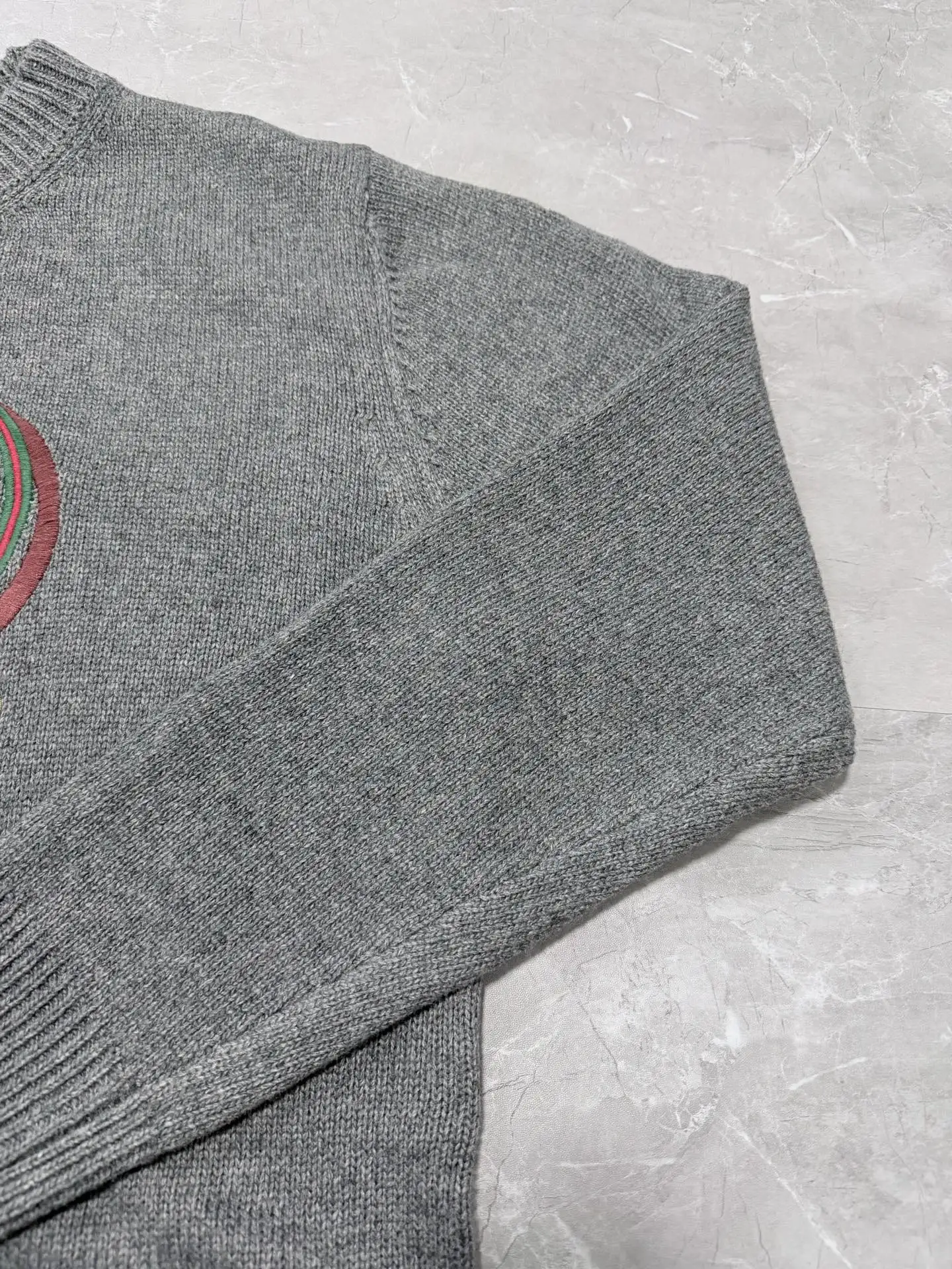 Interlocking G and Stirrup Embroidered Wool Sweater D33523338 — view 5