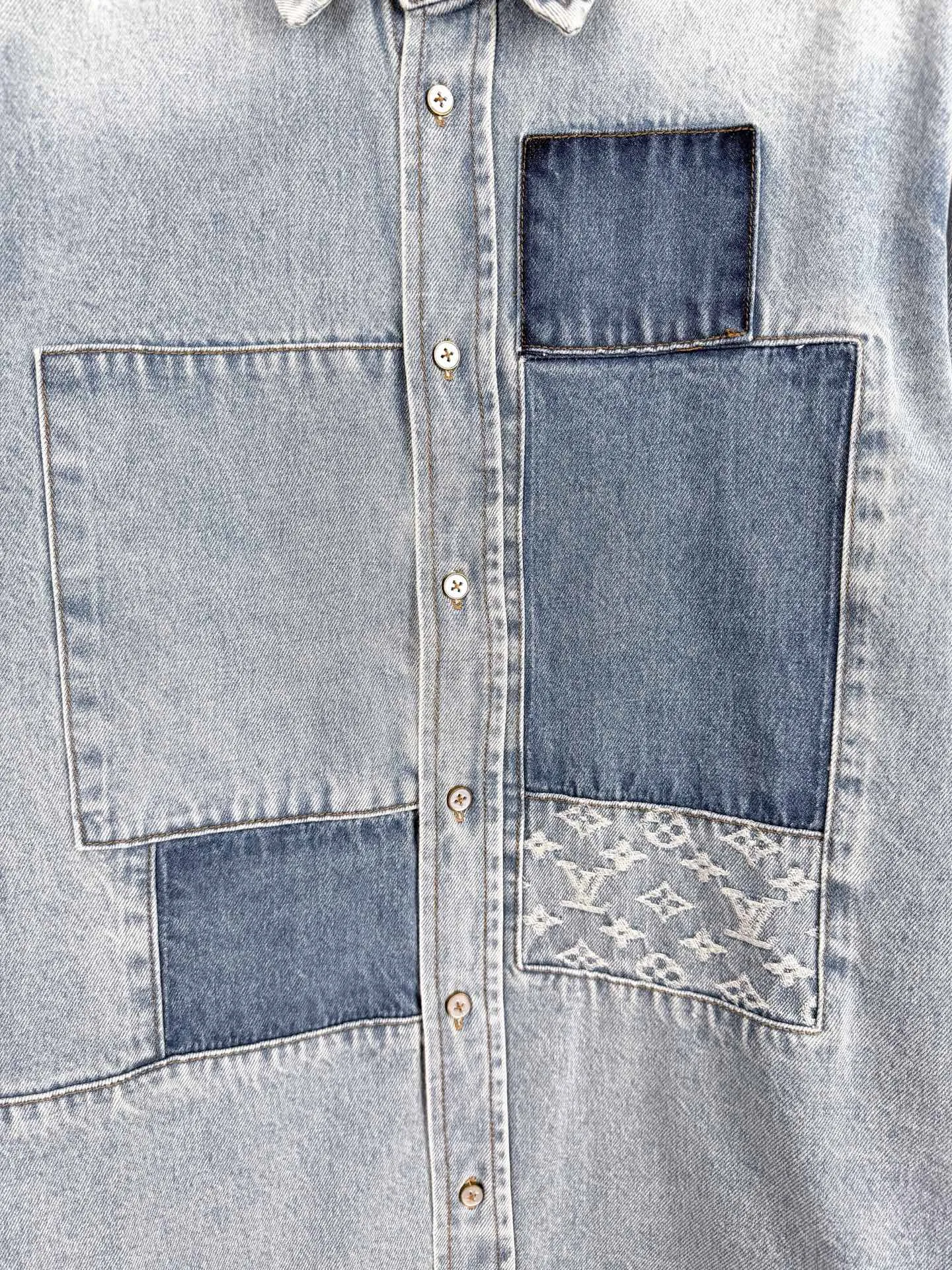 Monogram Patchwork Washed Denim Shirt D34021297 — view 7