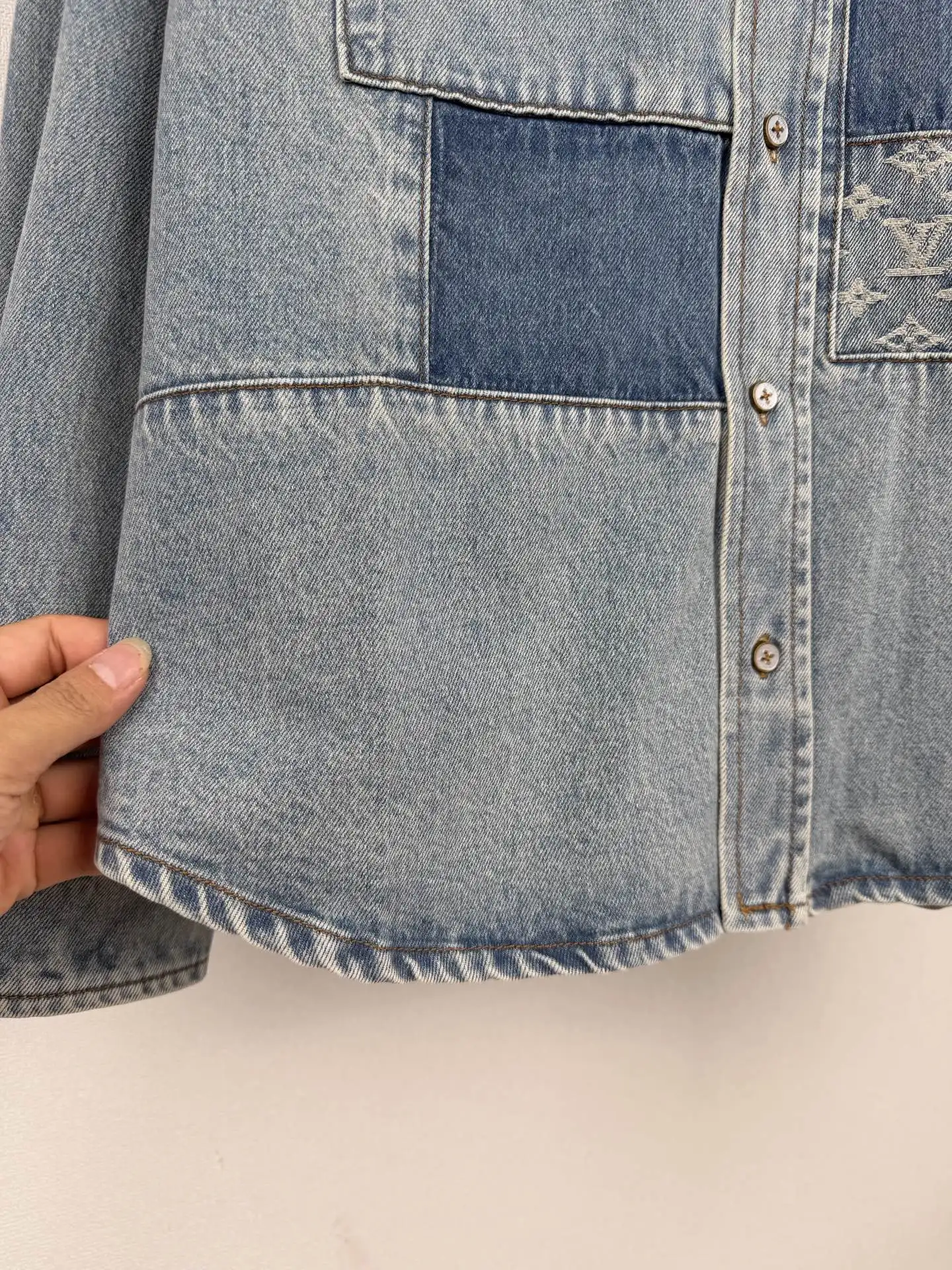 Monogram Patchwork Washed Denim Shirt D34021297 — view 10