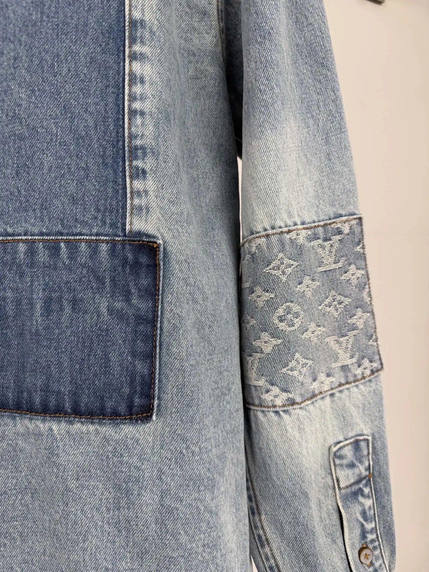 Monogram Patchwork Washed Denim Shirt D34021297 — view 12