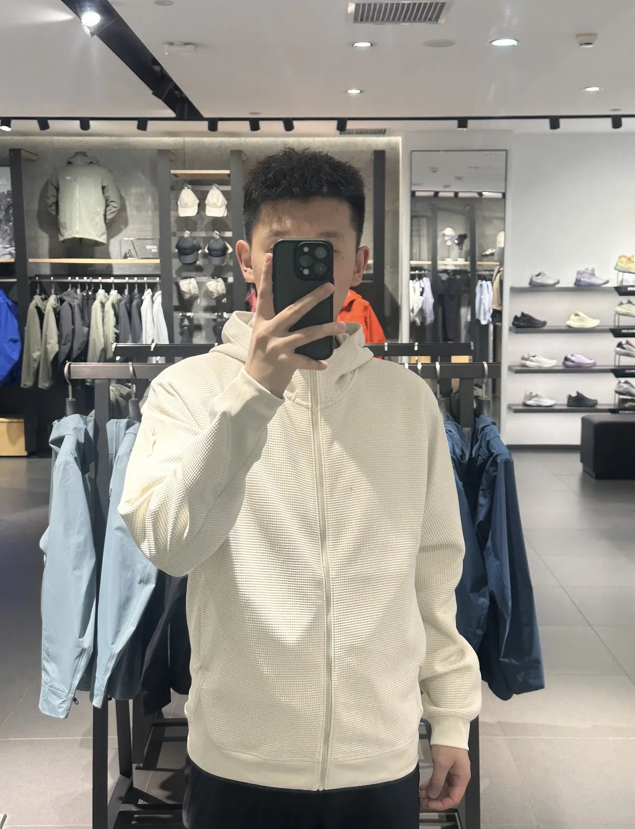 Olera Full-Zip Waffle Knit Hooded Jacket D34023966 — view 5
