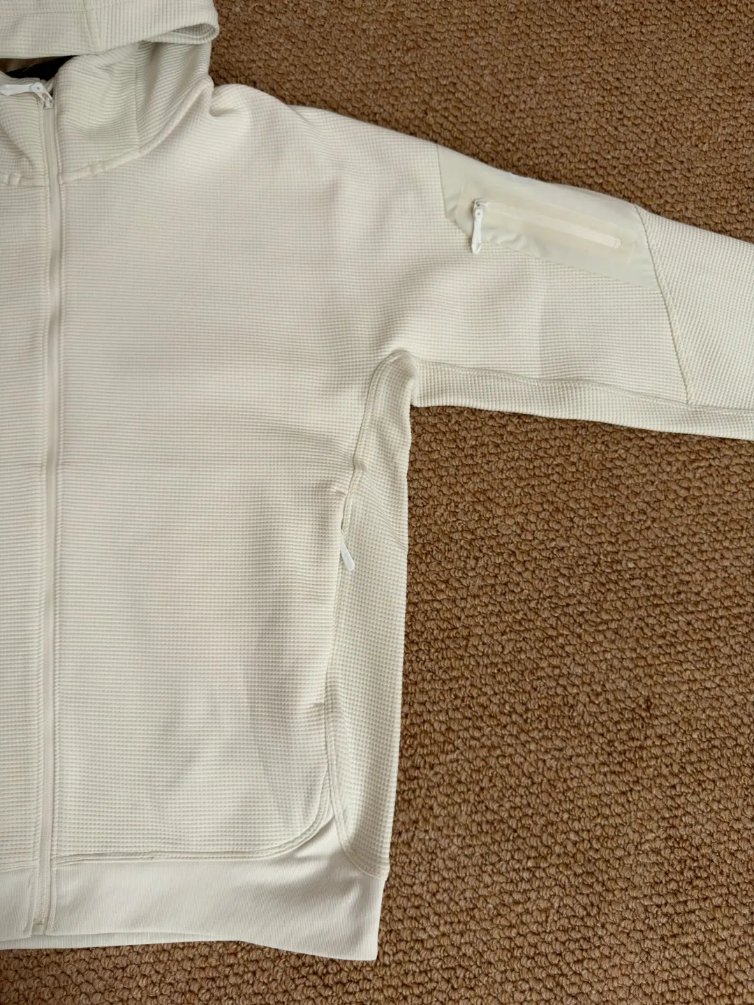 Olera Waffle-Knit Zip-Up Hooded Jacket D34023968 — view 3