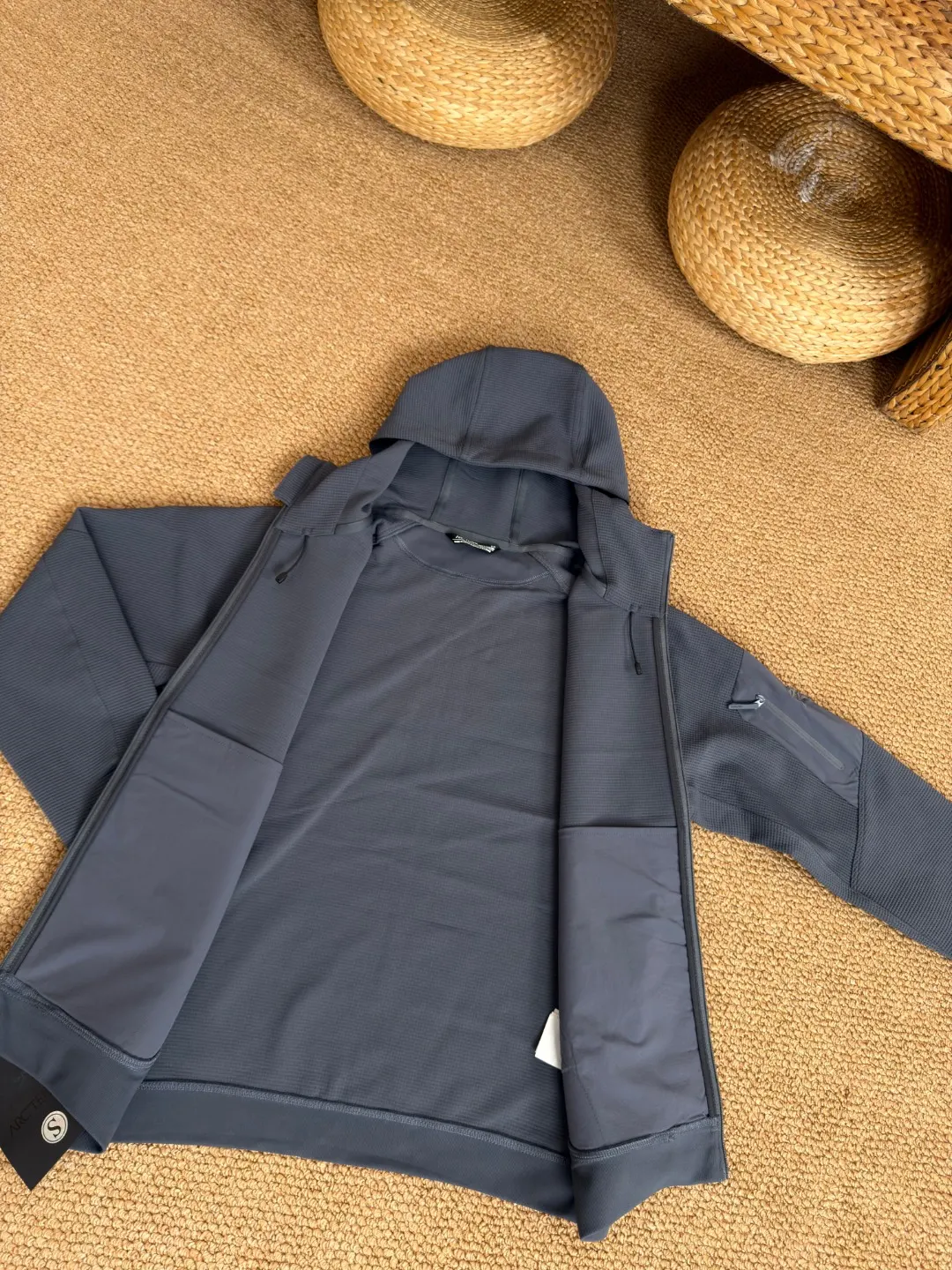 Olera Waffle-Knit Full-Zip Hooded Jacket D34023970 — view 7
