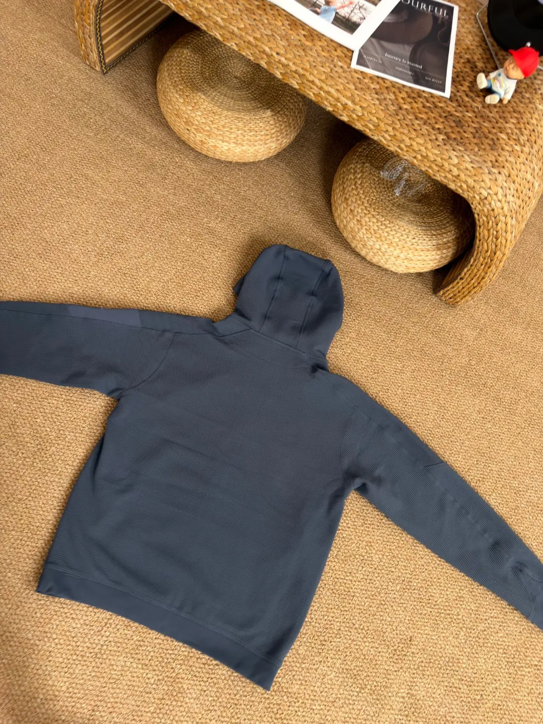 Olera Waffle-Knit Full-Zip Hooded Jacket D34023970 — view 8