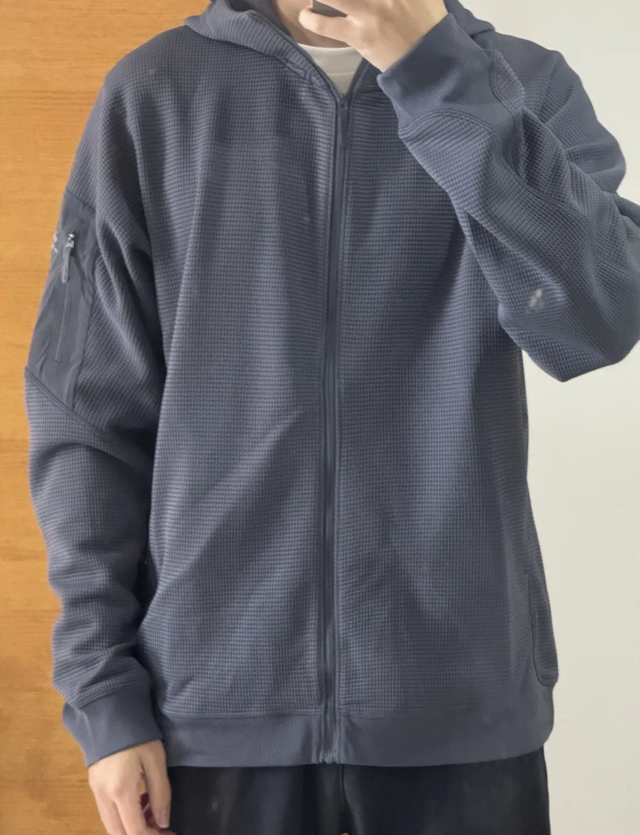 Olera Waffle-Knit Full-Zip Hoodie D34023969