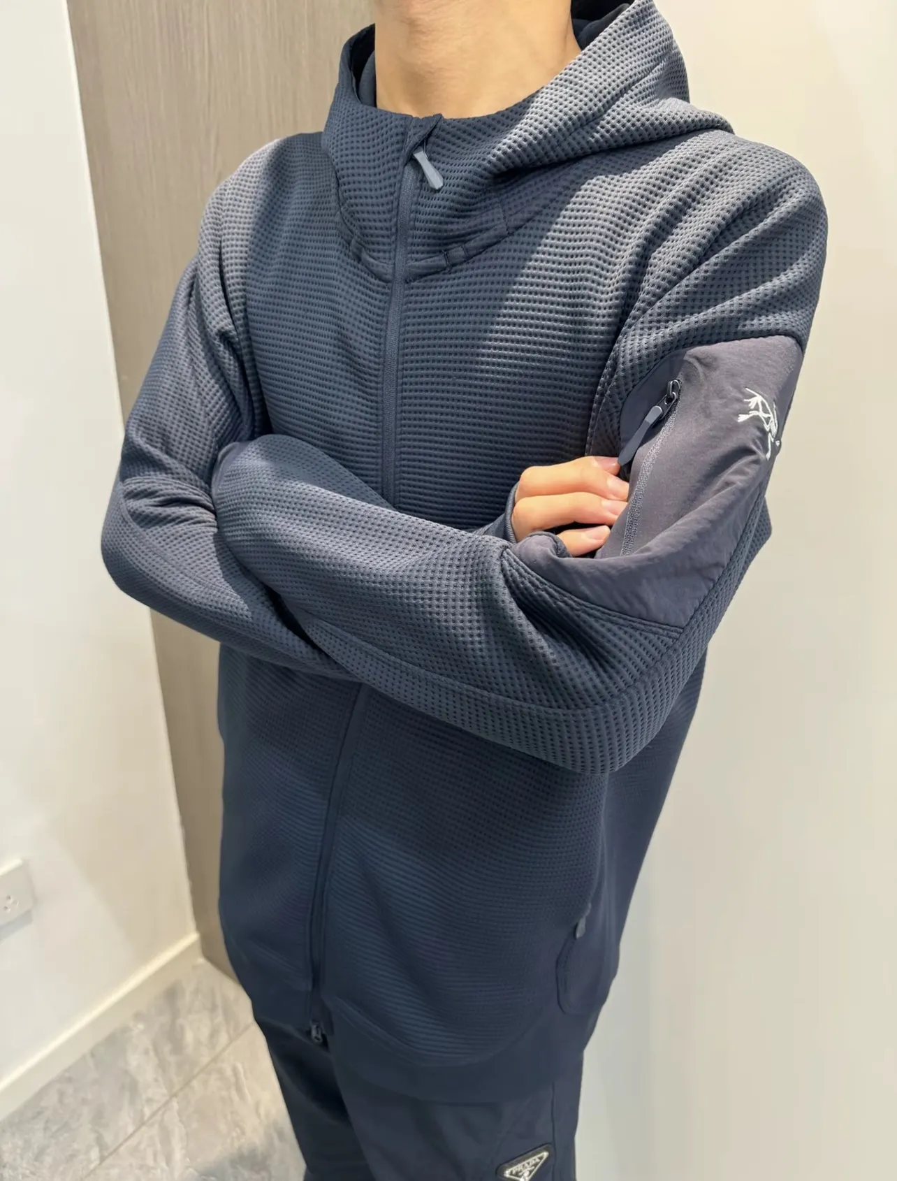 Olera Waffle-Knit Full-Zip Hoodie D34023969 — view 2
