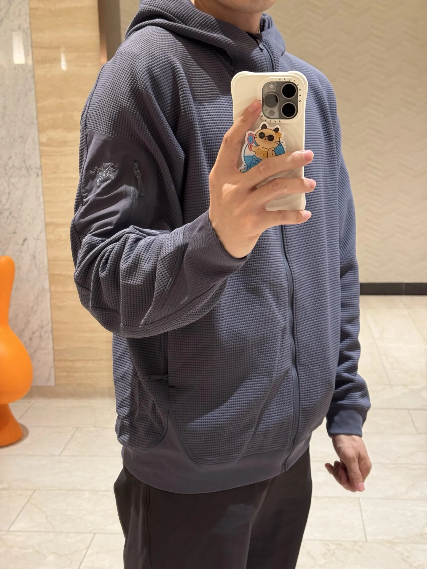 Olera Waffle-Knit Full-Zip Hoodie D34023969 — view 5