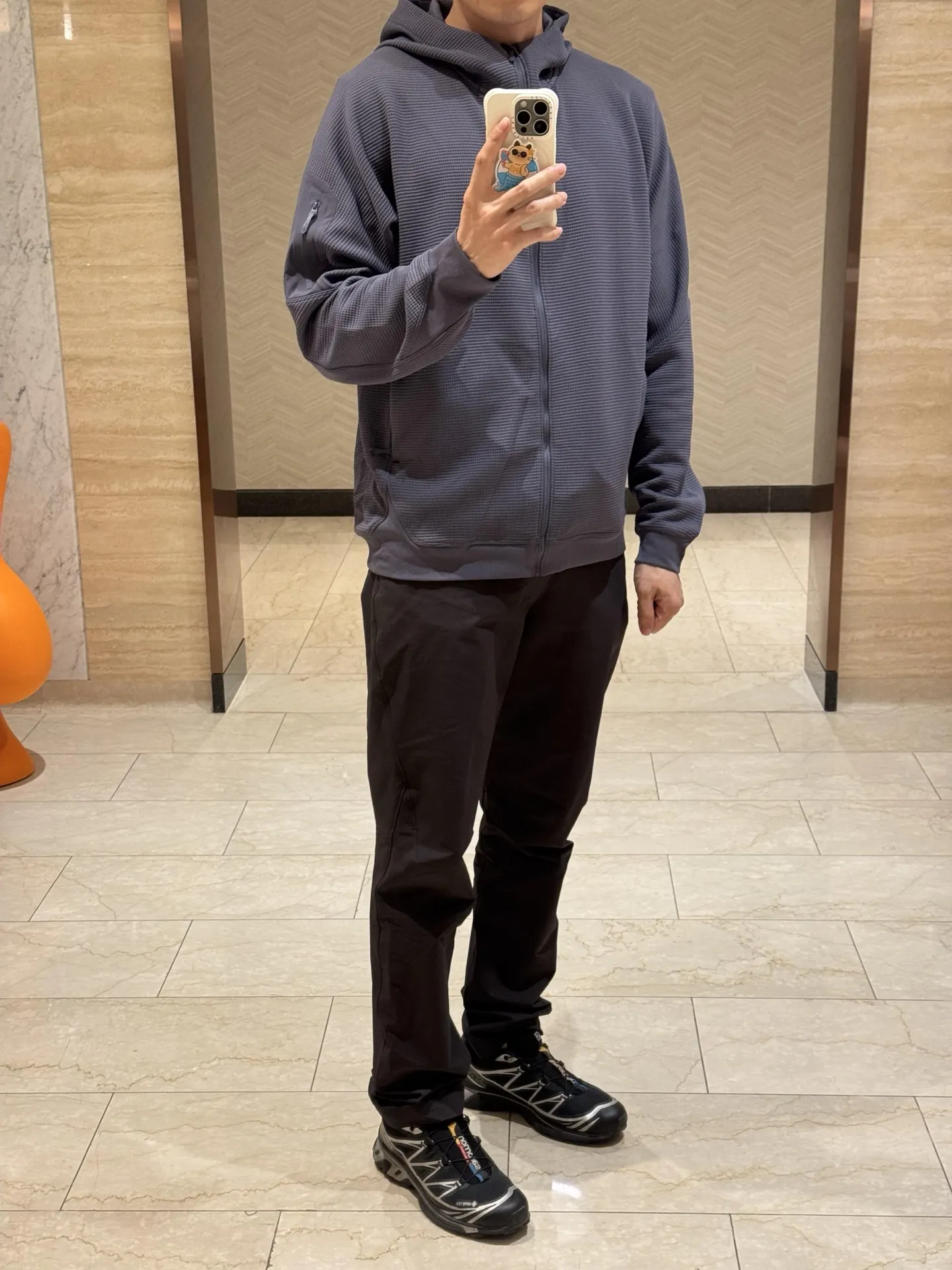 Olera Waffle-Knit Full-Zip Hoodie D34023969 — view 6