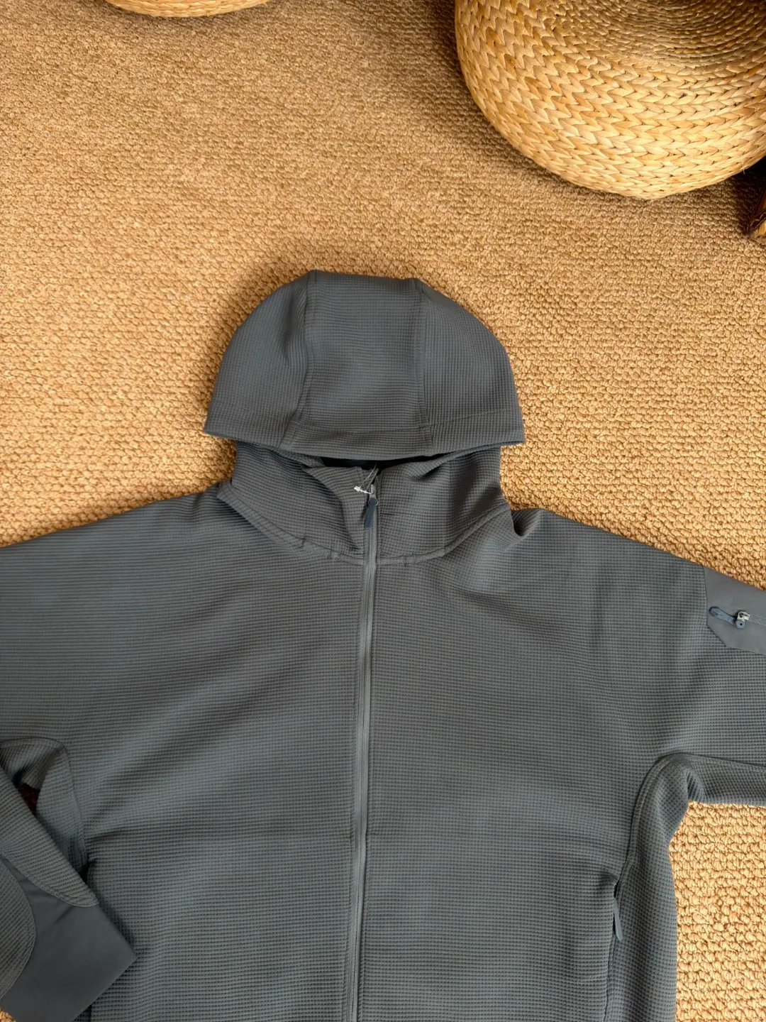 Olera Waffle-Knit Full-Zip Hoodie D34023972 — view 3