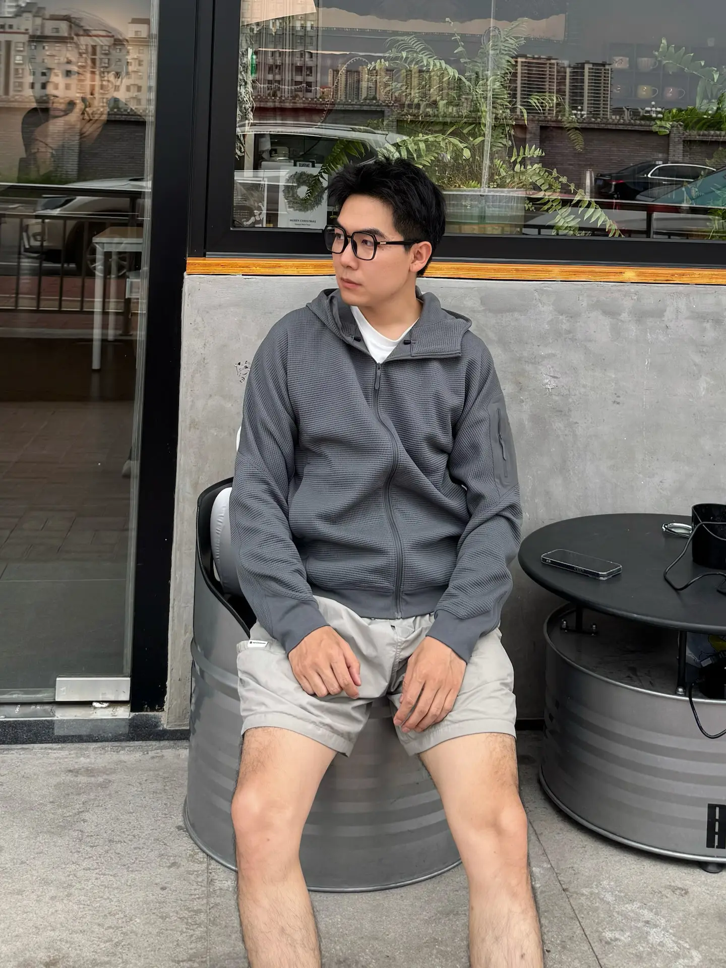 Olera Waffle-Knit Zip-Up Hoodie D34023971 — view 4
