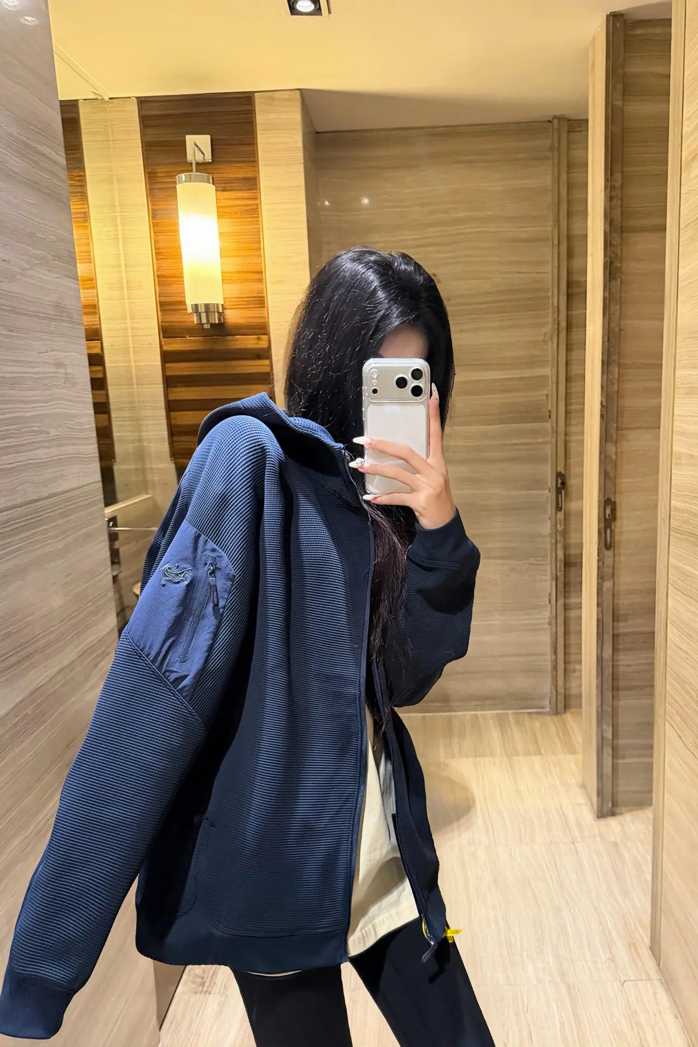 Olera Waffle-Knit Zip-Up Hooded Jacket D34023973