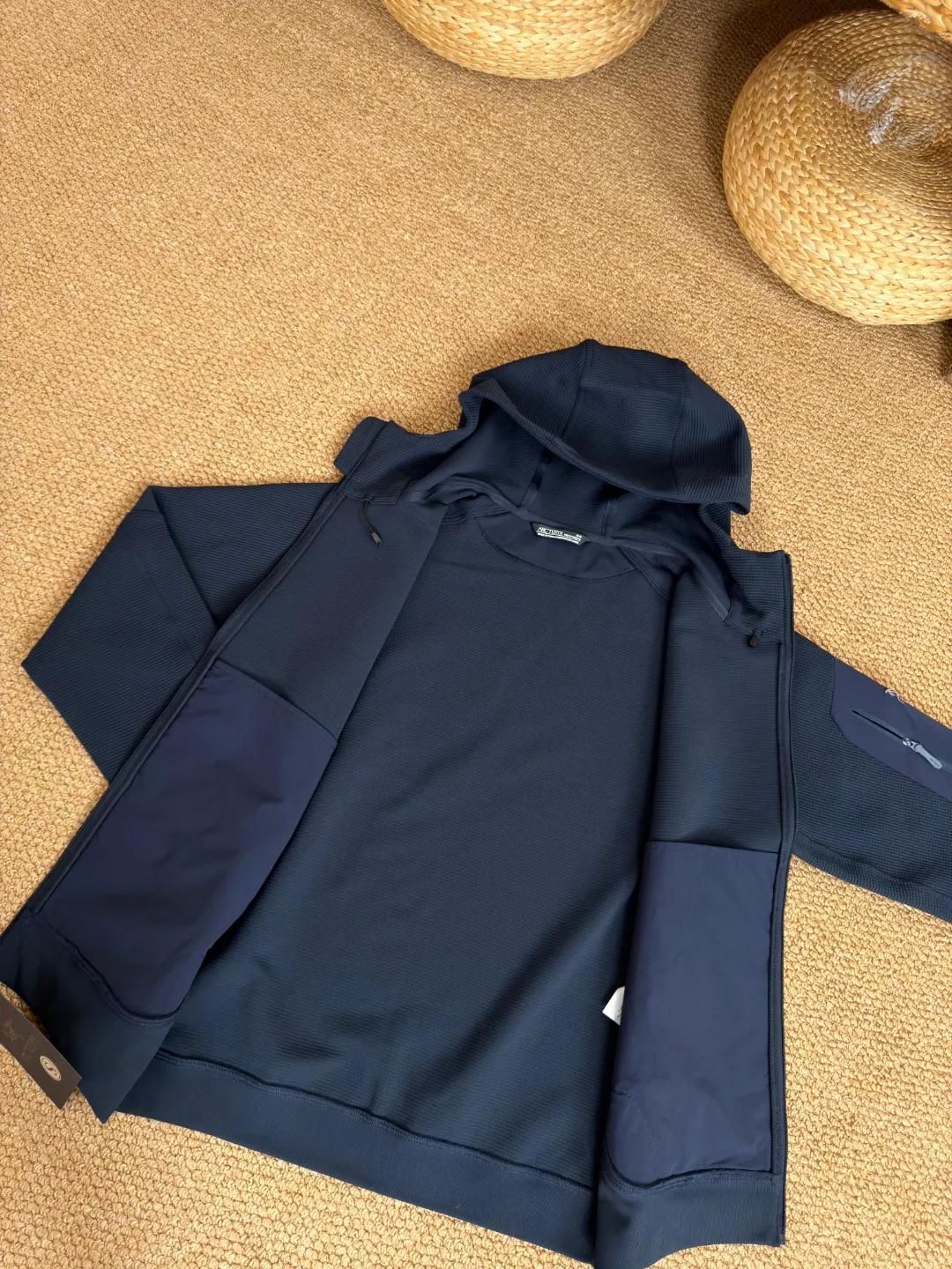 Olera Waffle-Knit Zip-Up Hooded Jacket D34023974 — view 7