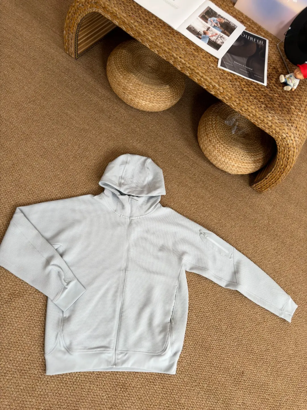 Olera Waffle-Knit Full-Zip Hoodie D34023976