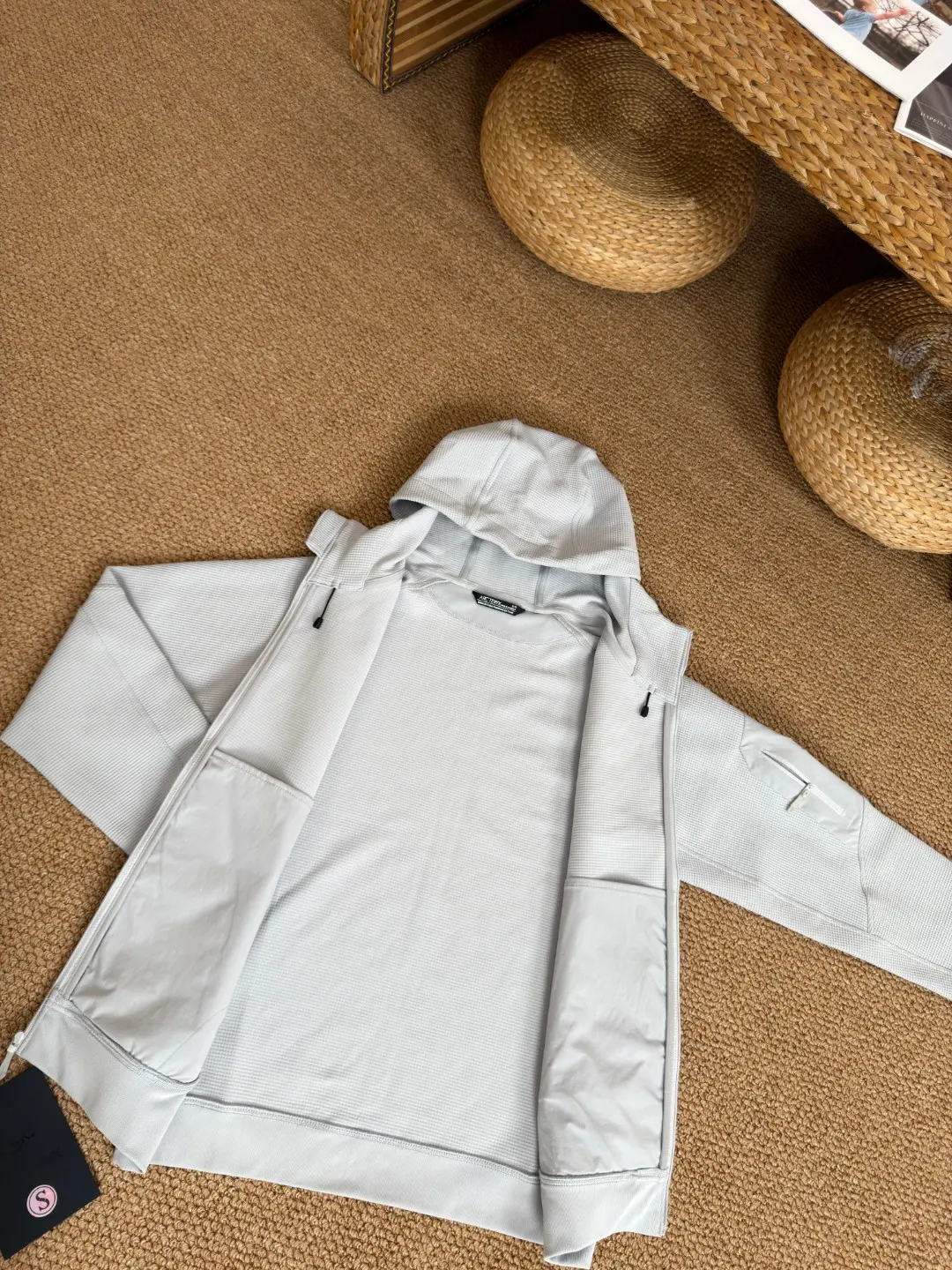 Olera Waffle-Knit Full-Zip Hoodie D34023976 — view 7