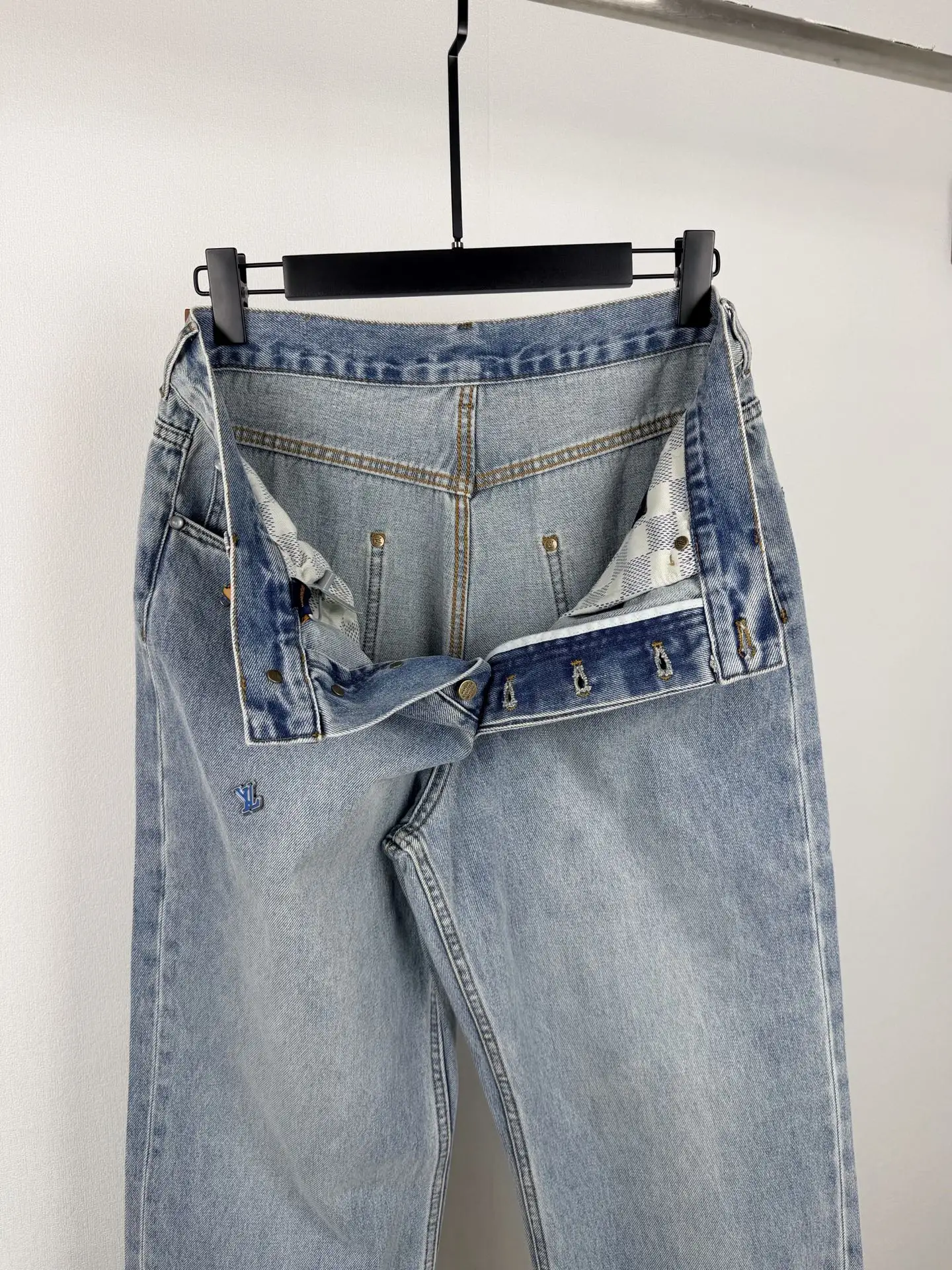 Monogram Embroidered Straight-Leg Jeans D34021397 — view 13