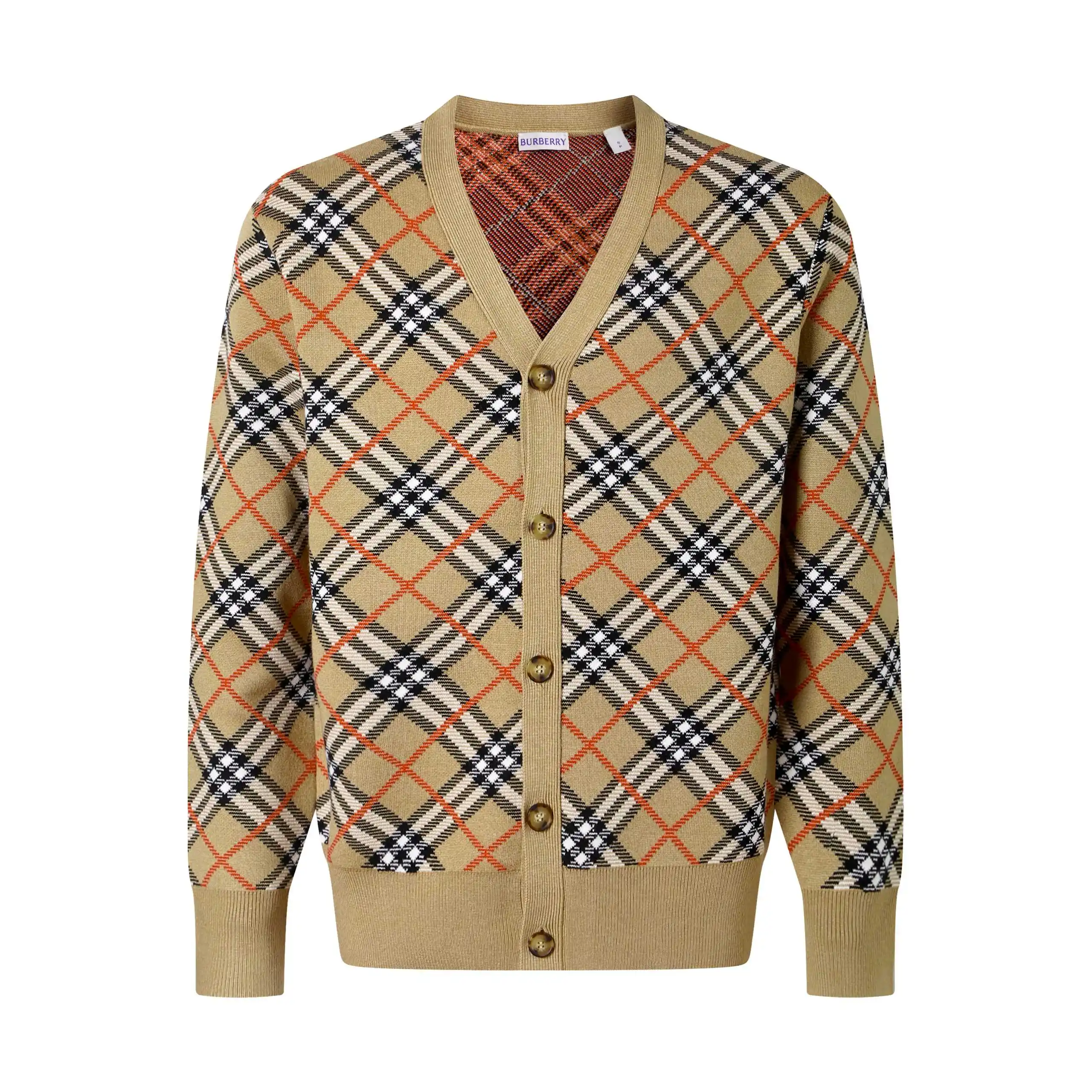 Check Cotton-Wool Blend Jacquard Cardigan D34524880
