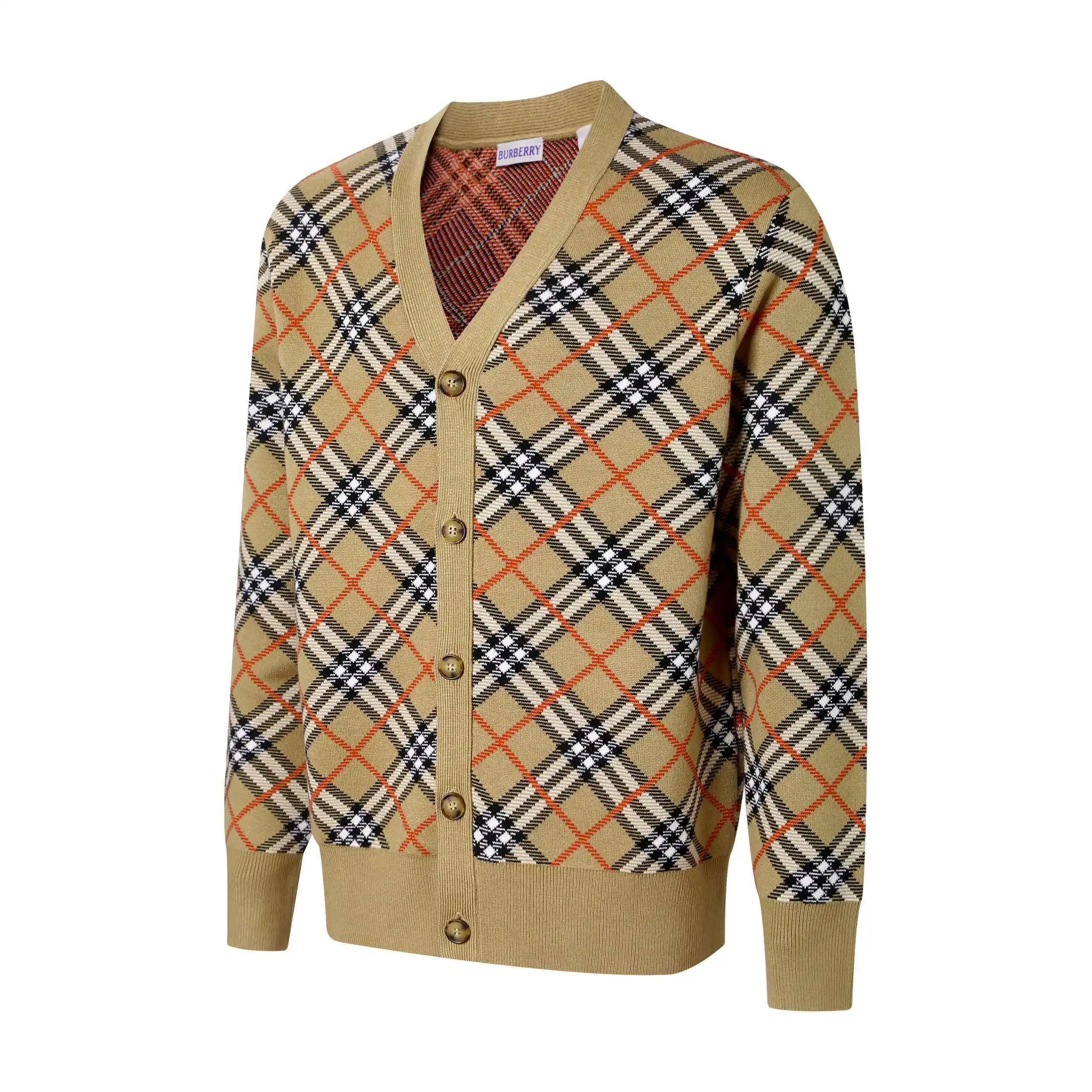 Check Cotton-Wool Blend Jacquard Cardigan D34524880 — view 2