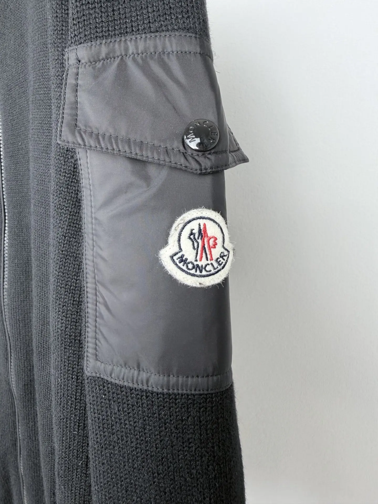 Wool and Nylon Mixed-Media Zip-Up Cardigan D34521323 — view 7