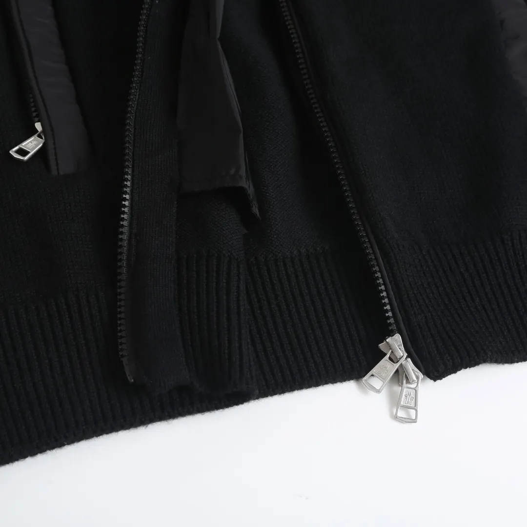 Wool and Nylon Paneled Zip-Up Cardigan D34523207 — view 9