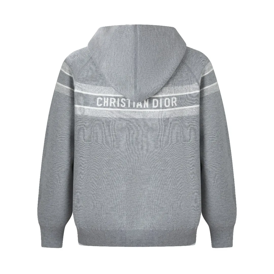 Reversible Oblique Cashmere-Blend Zip-Up Hoodie D35023212 — view 3