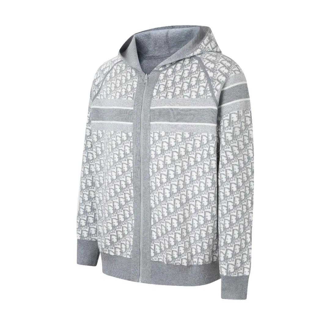 Oblique Reversible Zip-Up Hooded Cardigan D35023213 — view 2