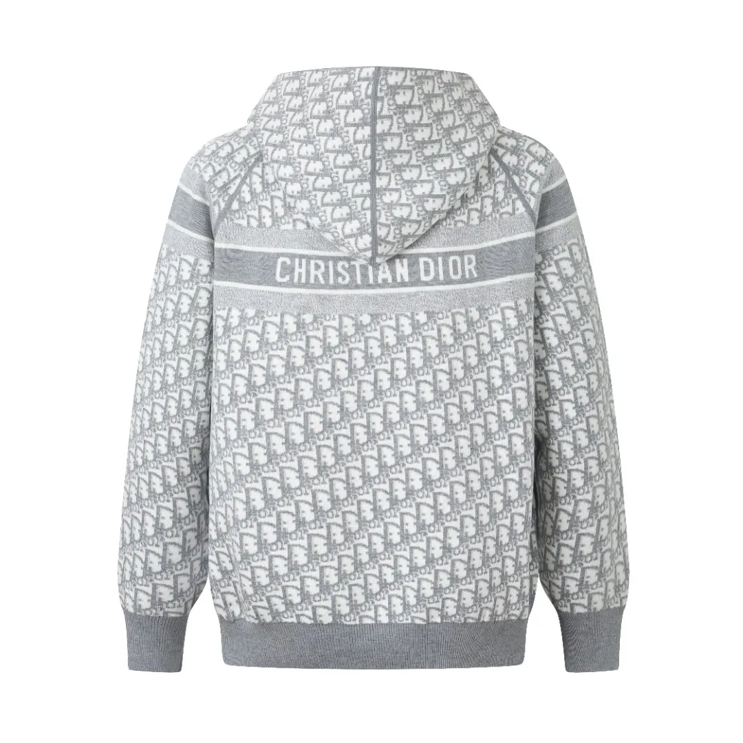 Oblique Reversible Zip-Up Hooded Cardigan D35023213 — view 3