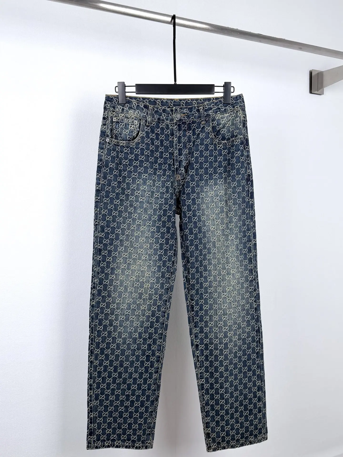 GG Jacquard Monogram Straight-Leg Jeans D35021392