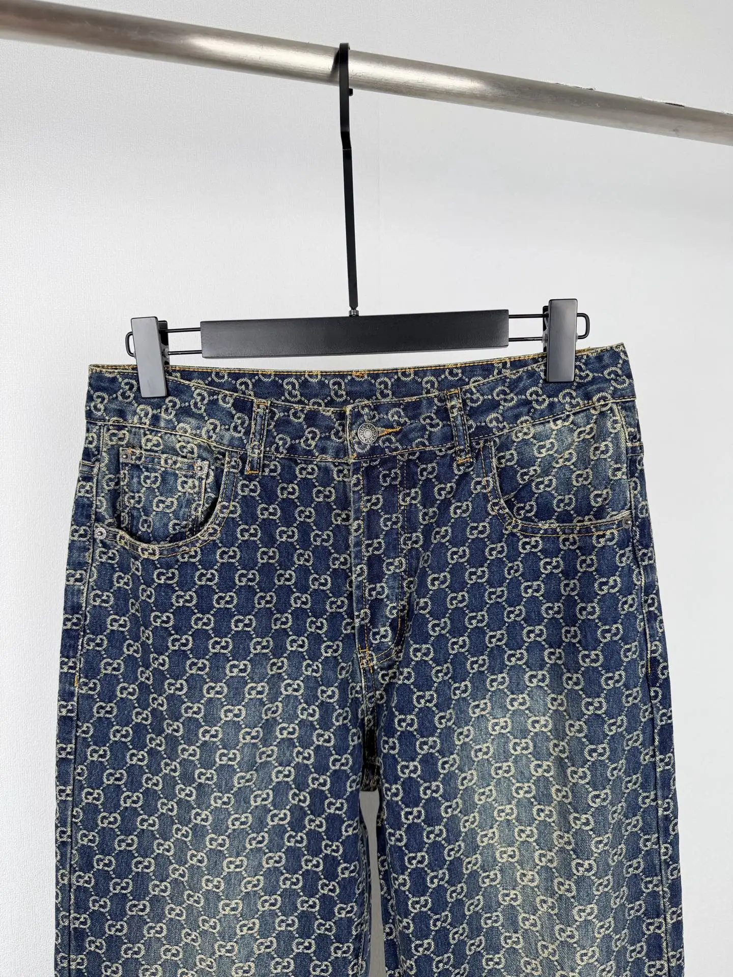 GG Jacquard Monogram Straight-Leg Jeans D35021392 — view 2