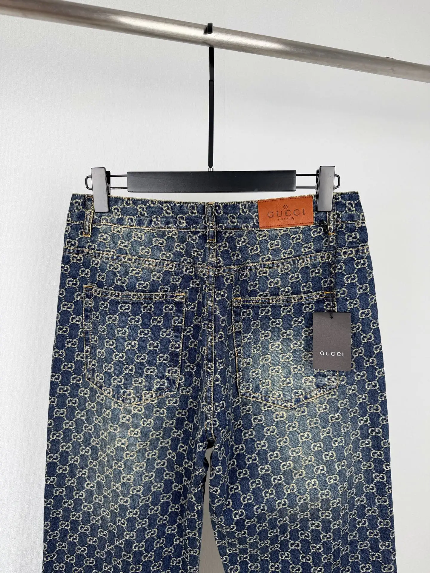 GG Jacquard Monogram Straight-Leg Jeans D35021392 — view 4