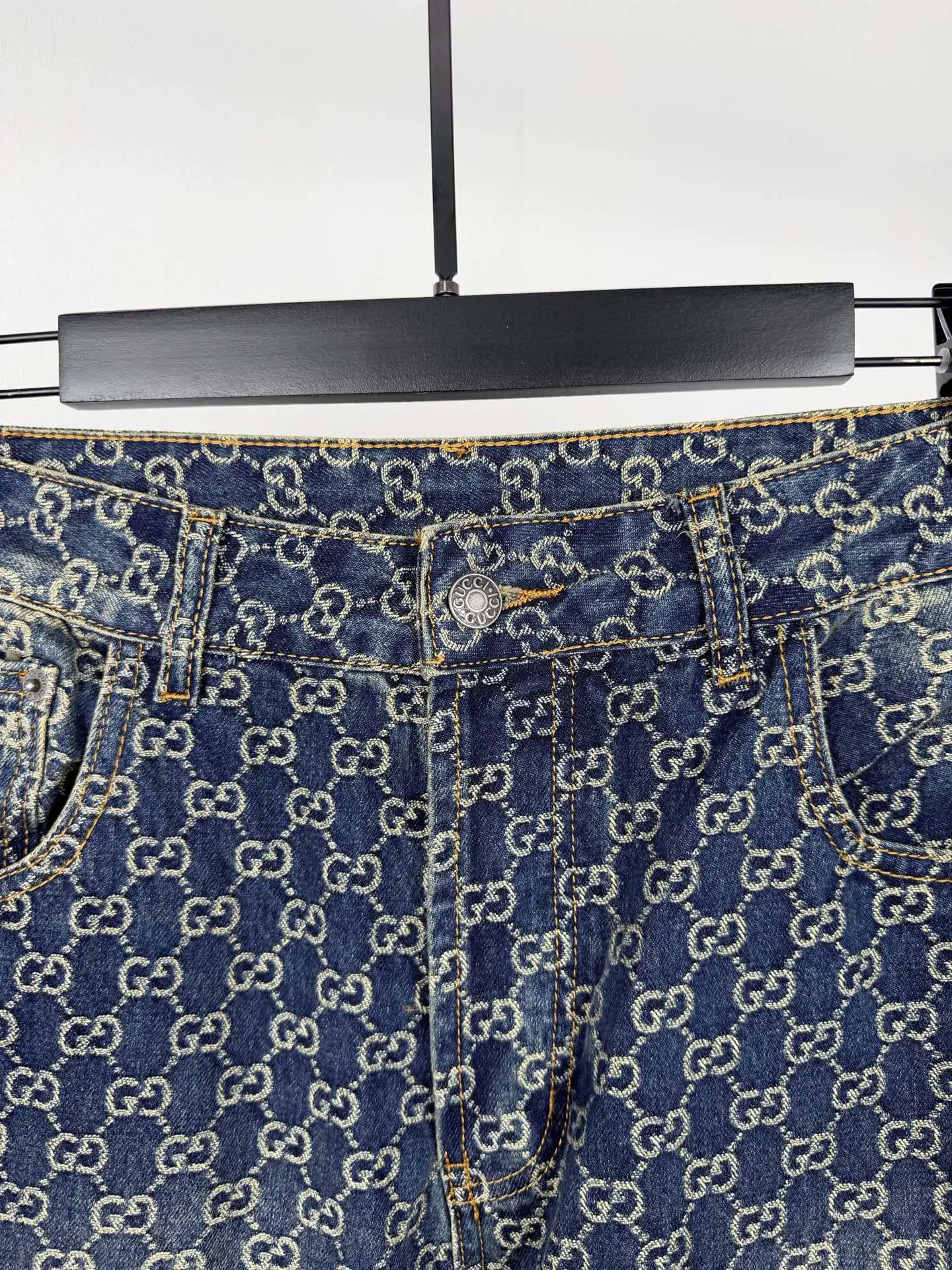 GG Jacquard Monogram Straight-Leg Jeans D35021392 — view 5